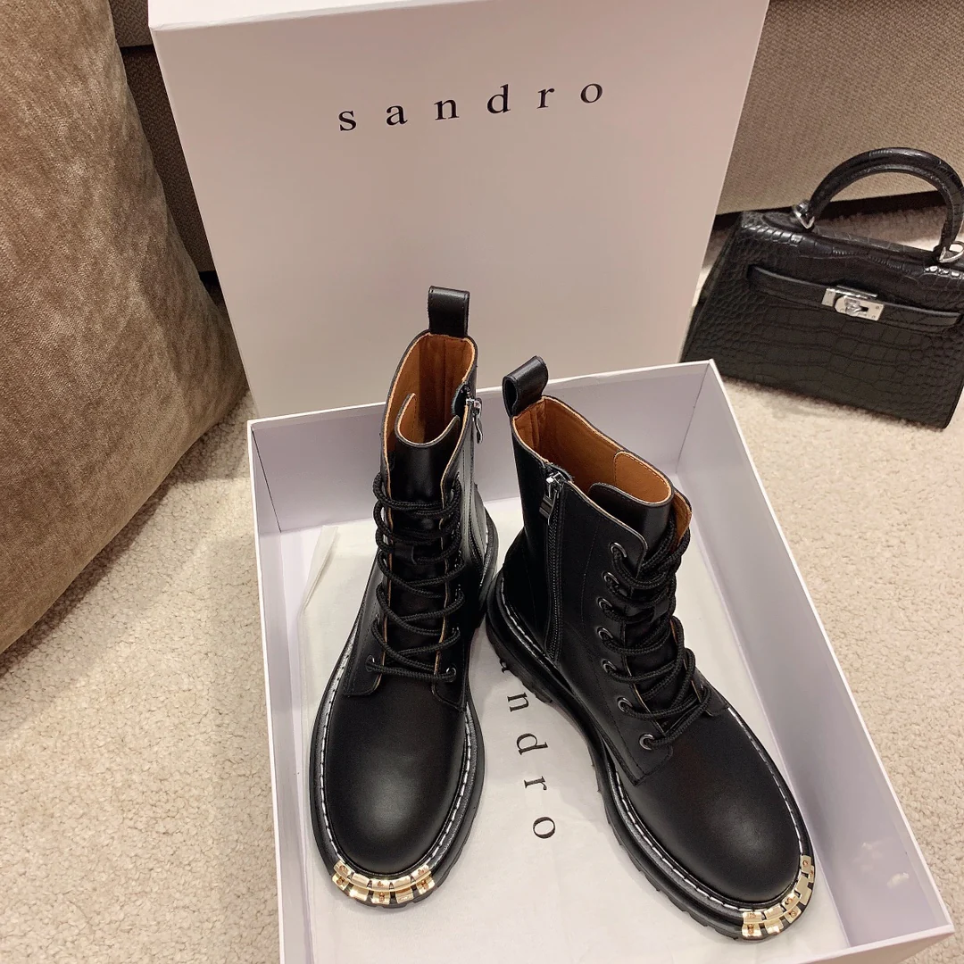 BV - Металлическая колодка - Ботинки на шнуровке до середины икры