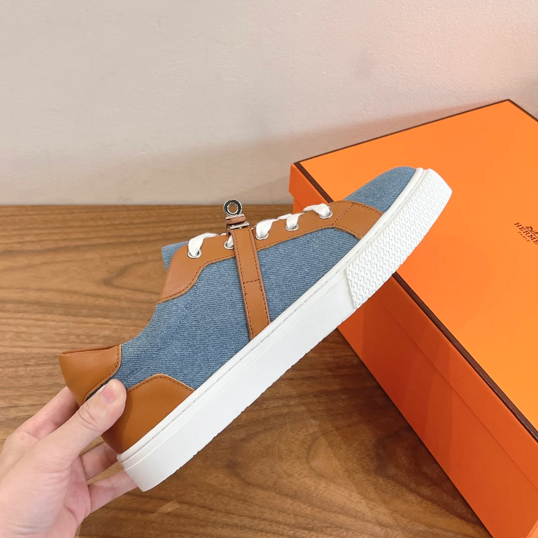 Повседневные туфли Hermes 2024 - Синие - 4