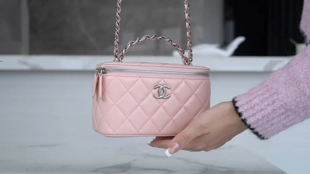 Длинная сумка-коробка Chanel - розовая