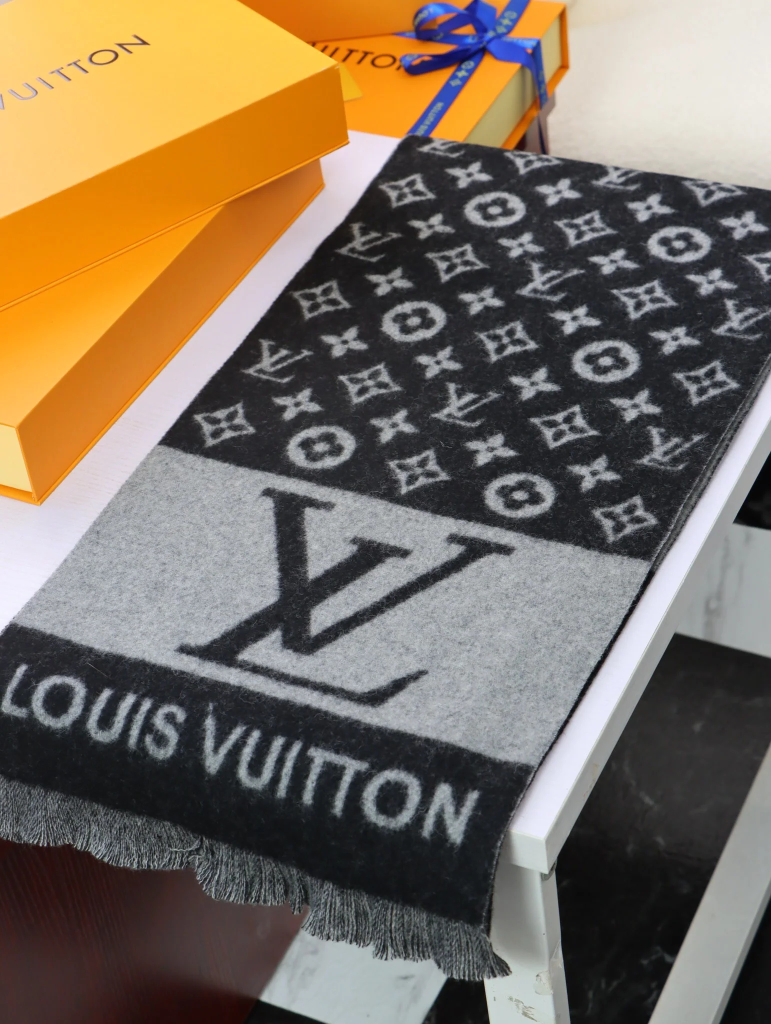 Классический мужской кашемировый шарф LV - 30 см - 180 см