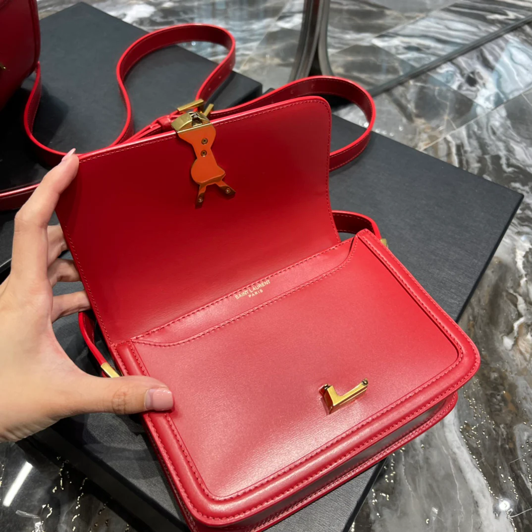 Сумка через плечо YSL Rue de Solferino, маленькая, красная.