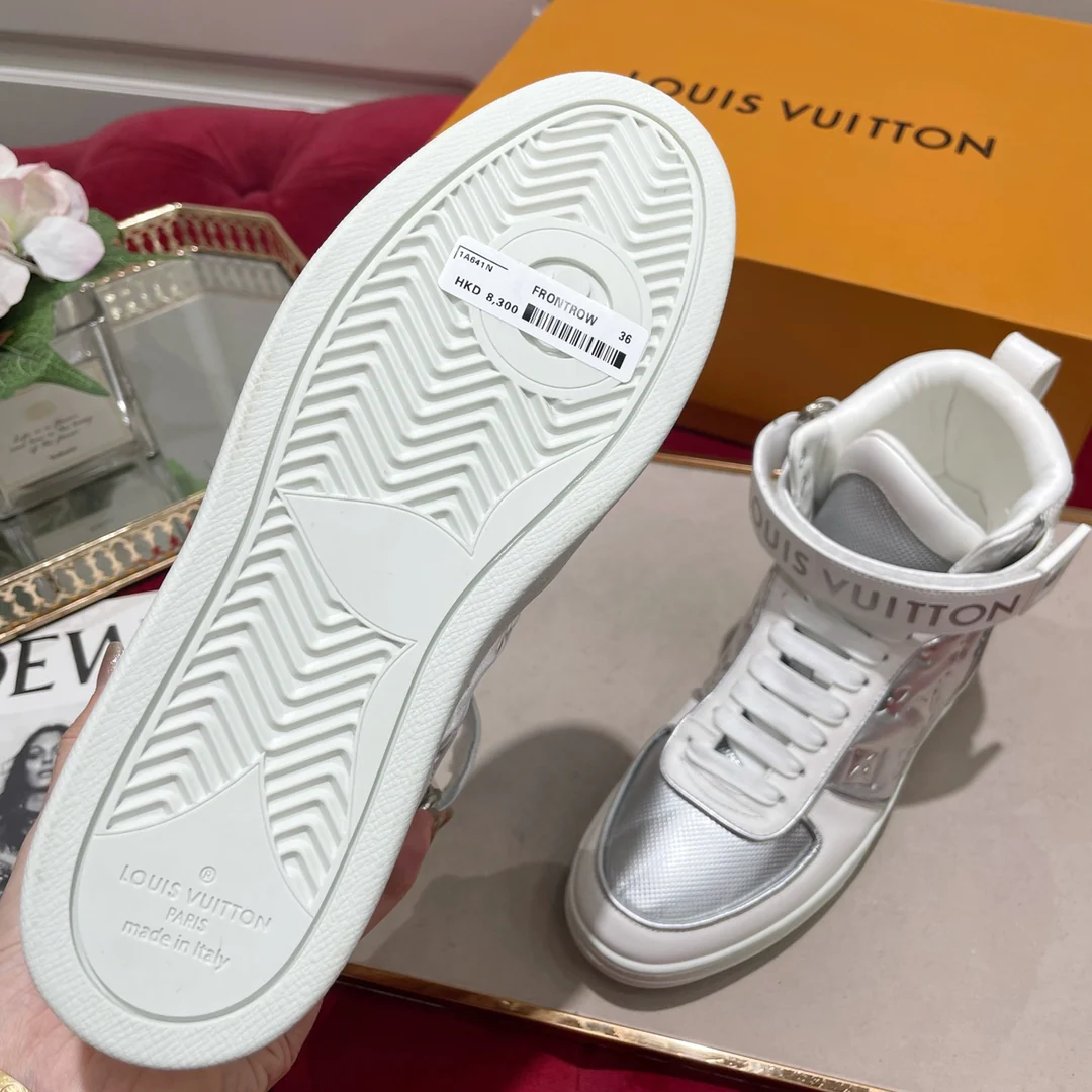 Обувь LV - кроссовки LV - высокие - повседневная обувь - серебристый