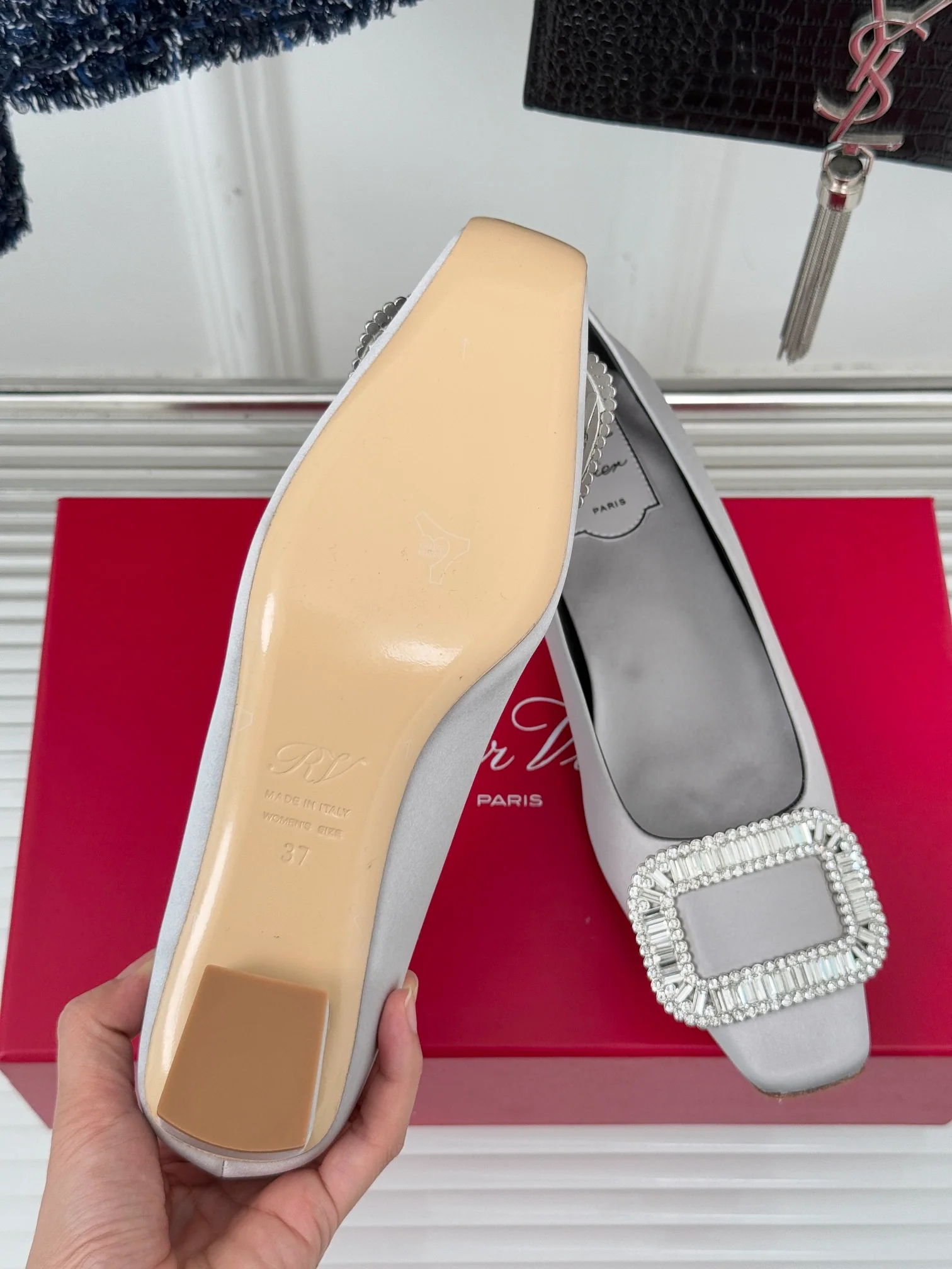 Обувь RV - Лоферы с двойной С-образной цепочкой - Серые