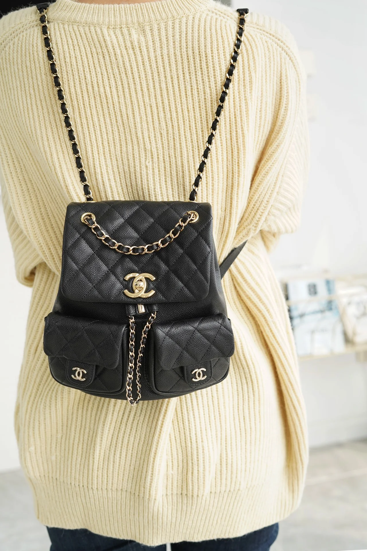 Кожаный рюкзак Chanel Duma - черный