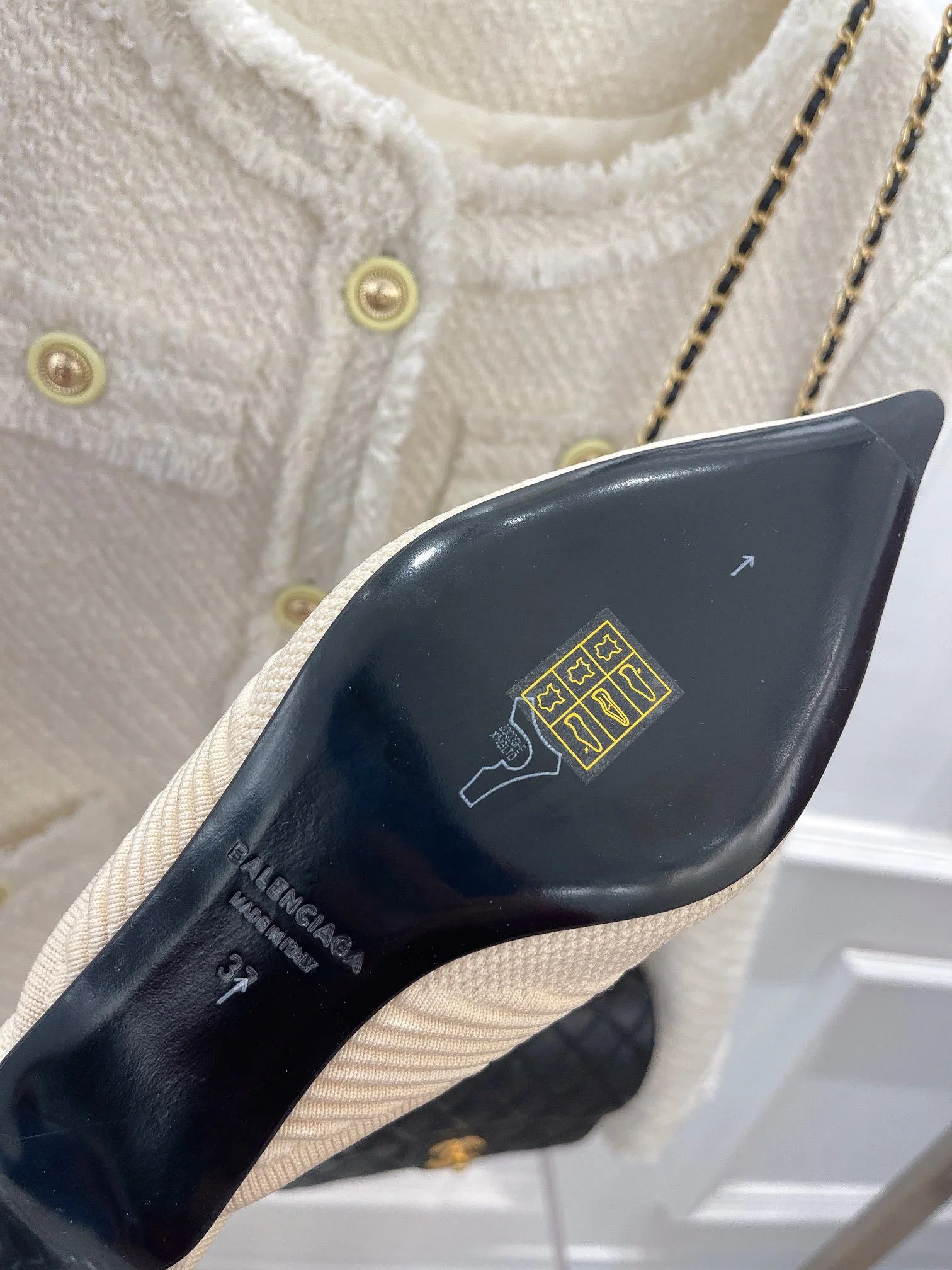 Balenciaga - Трикотажная ткань - Сандалии на низком каблуке