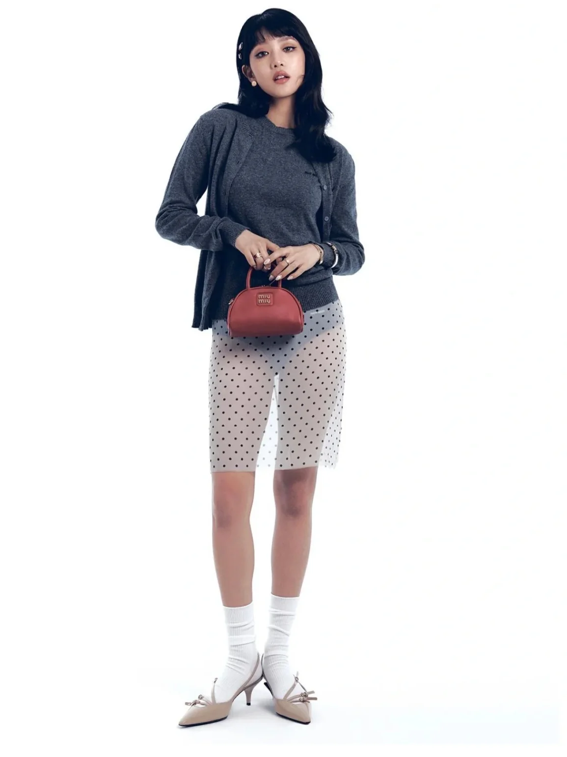 Сумка для боулинга Miu Miu - красная