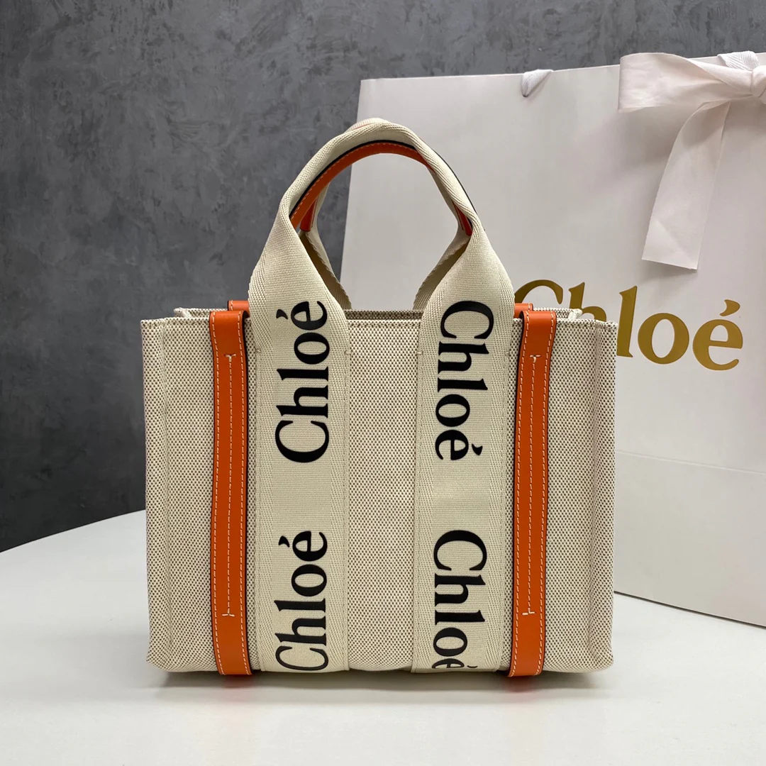 Сумка-тоут Chloe Woody - Маленькая - Оранжевая