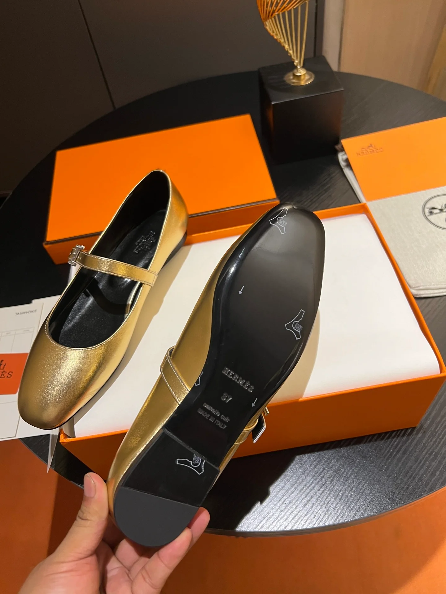 Балетки Hermes 2024 Modern Ballet Flats - Gold