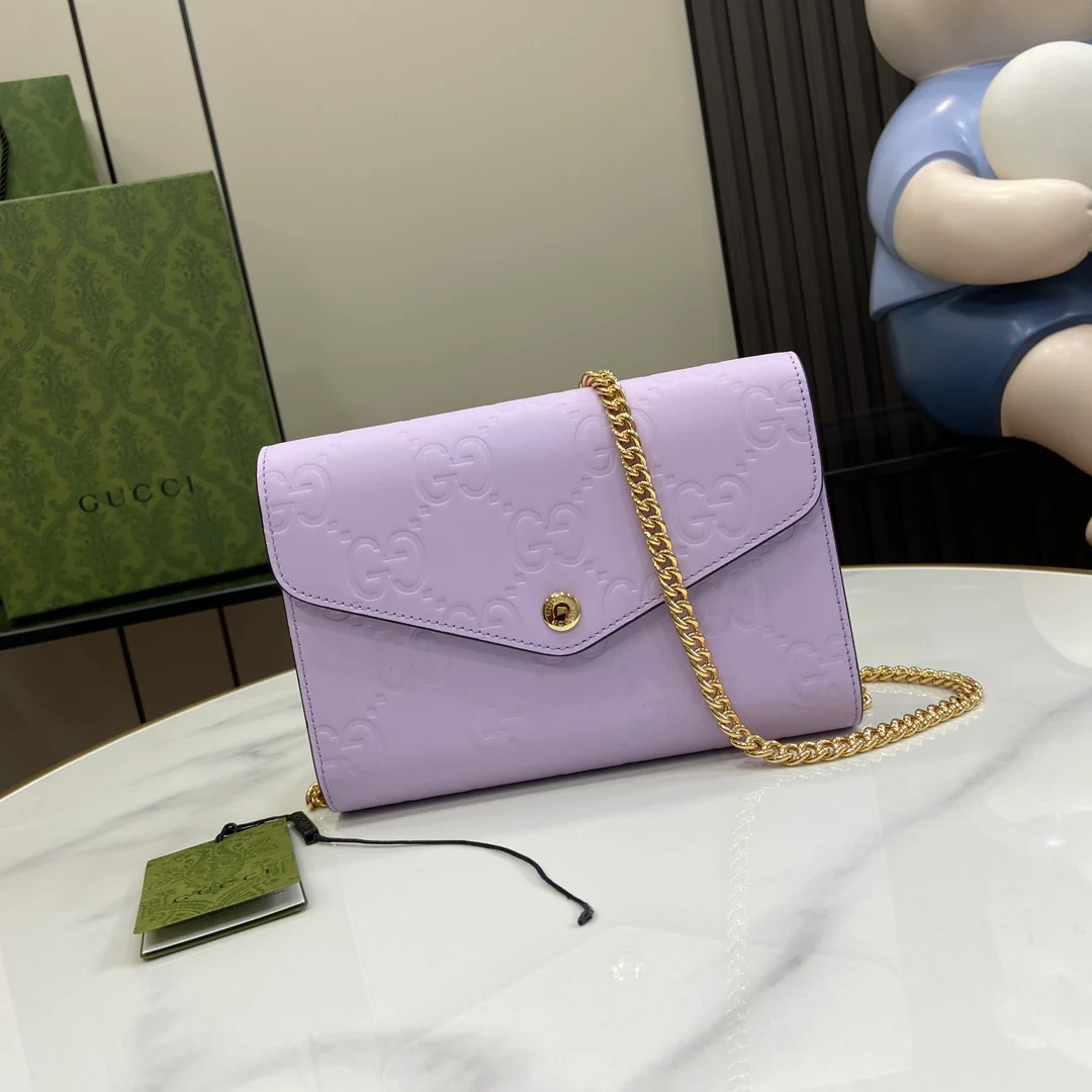 Мини-сумочка Gucci Ophidia на цепочке - фиолетовая