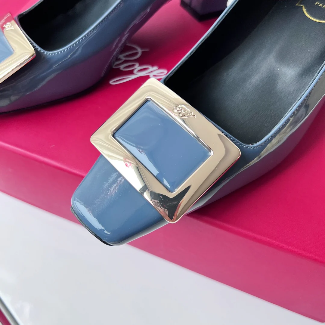 Туфли RV - классические туфли на высоком каблуке - 4-5 см - туманно-голубой