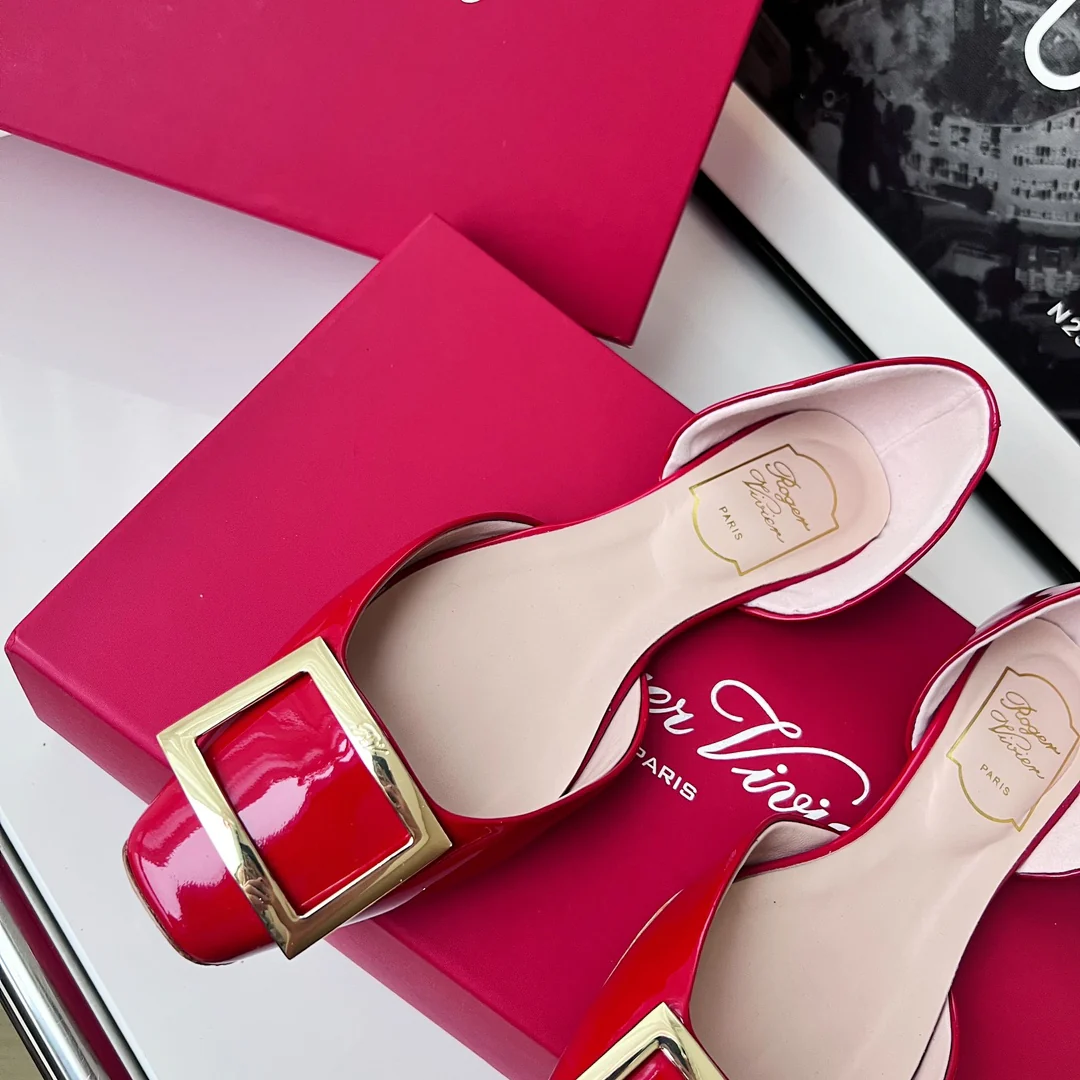 Обувь для автодомов - полые плоские туфли - красные