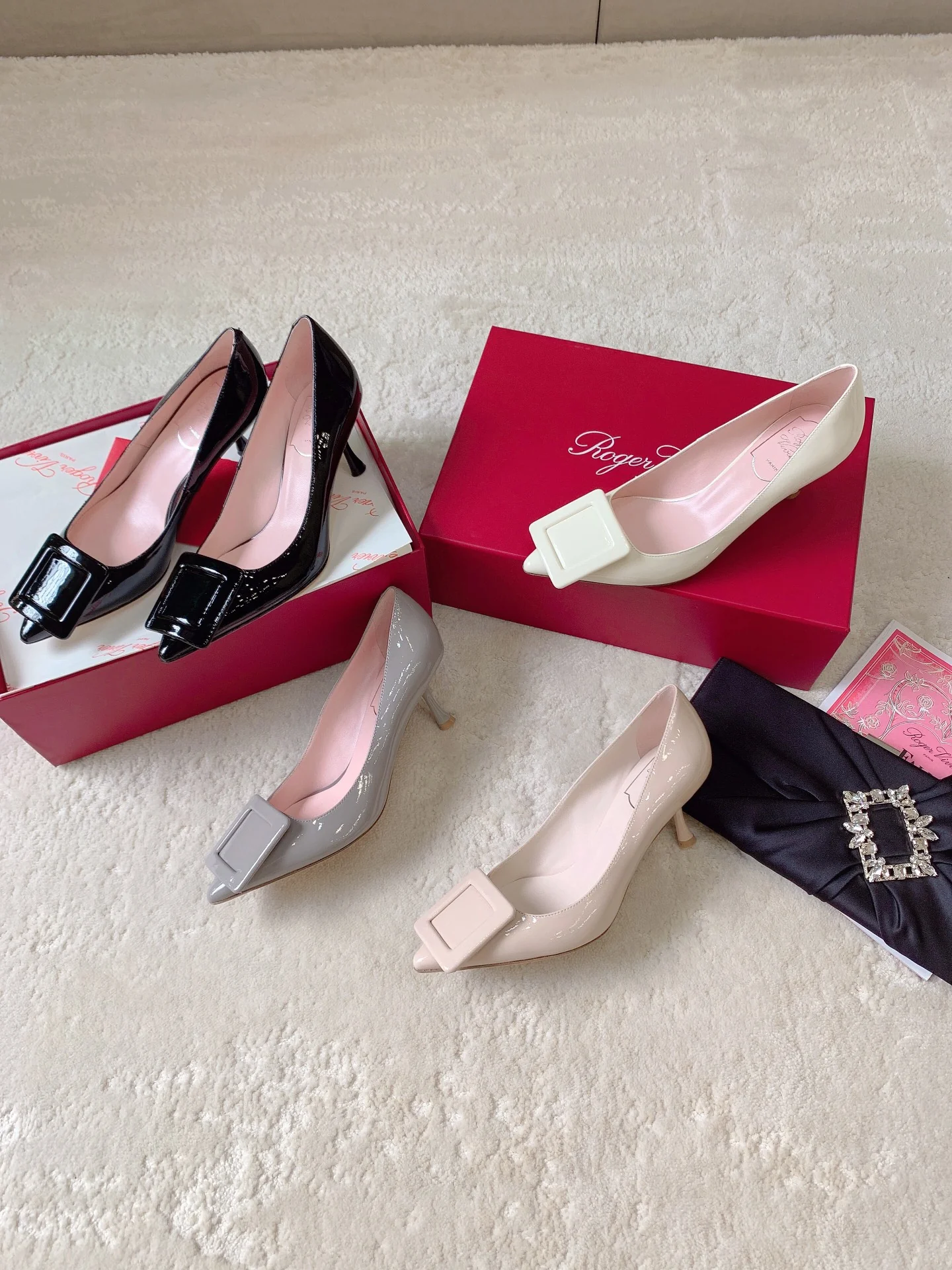 Обувь RV - Новинка весны/лета 2023 - Лакированные туфли на высоком каблуке - Серые