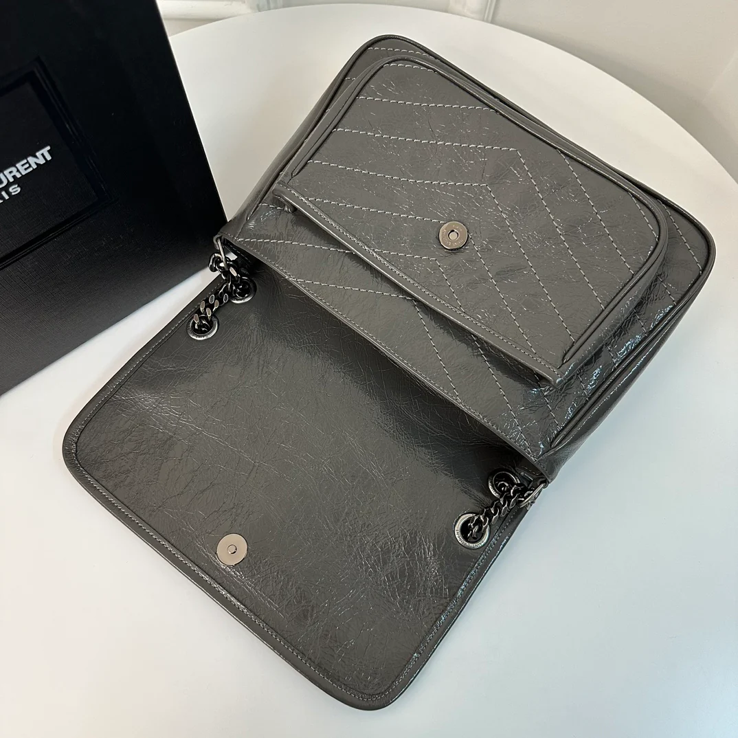 YSL-niki-baby-28cm-cowhide-dark gray