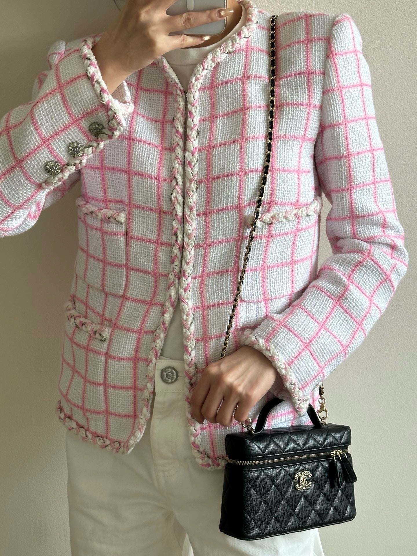 Сумочка Chanel 25p Heart Diamond LP с цепочкой - черная