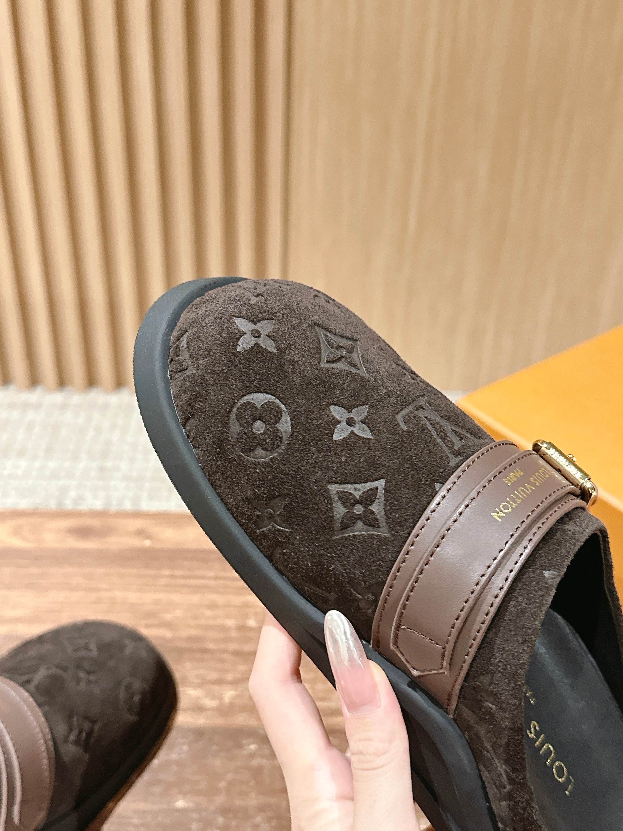 Сандалии LV Birkenstocks - Замшевые - Кофейно-коричневые