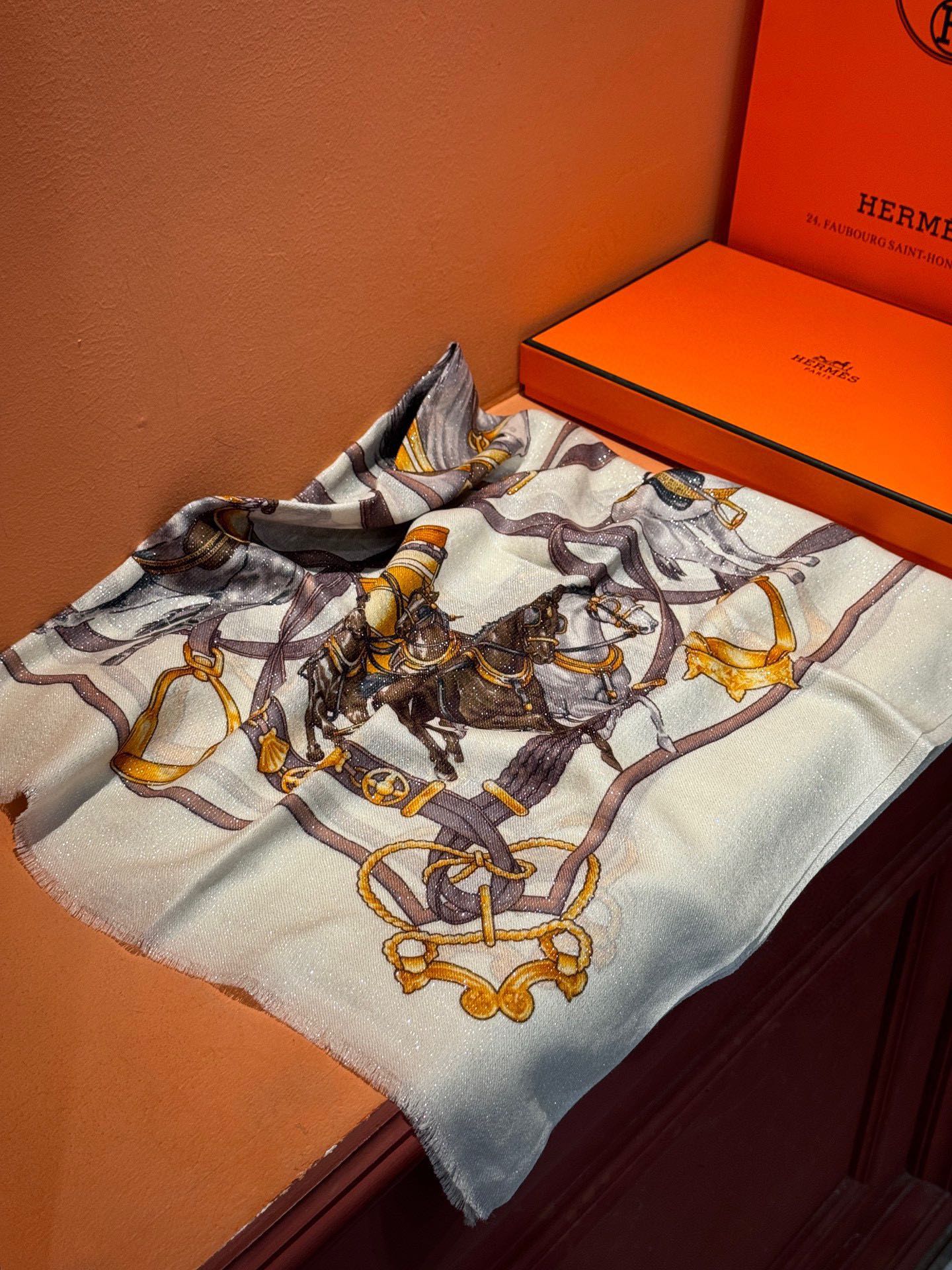 Длинный шарф Hermes Classic Gear 2024 - 110-200