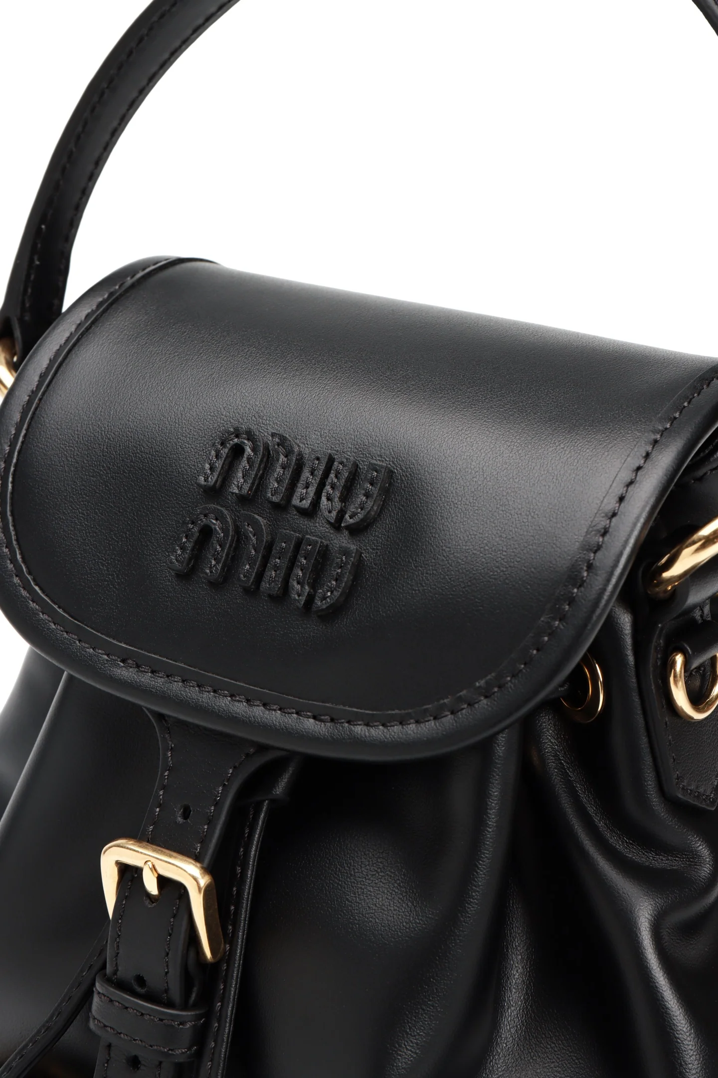 Рюкзак Miu Miu из канваса и кожи - Маленький - Черный