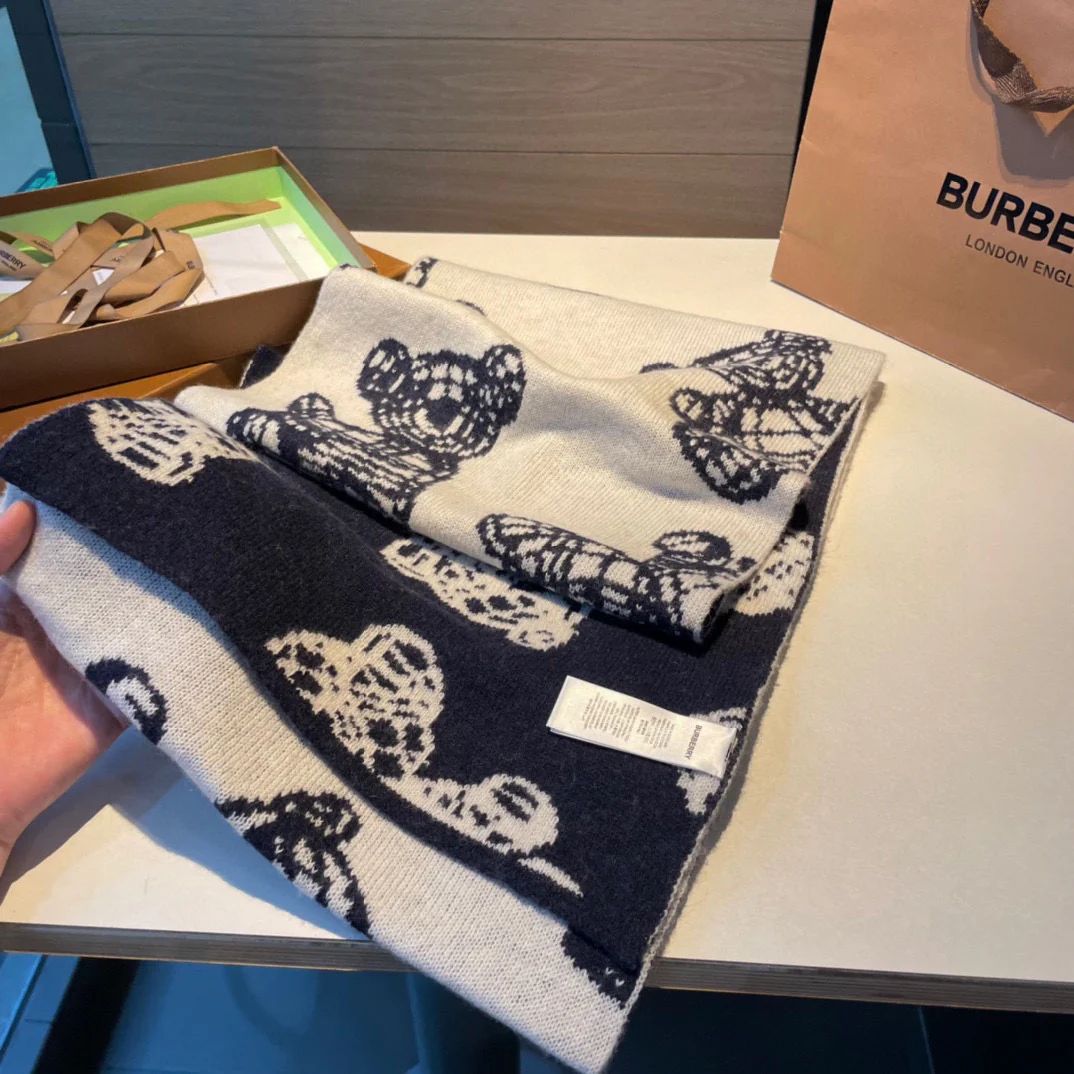 Вязаный кашемировый шарф Burberry - 30 см - 180 см - 100 см - Кашемир - 1 см