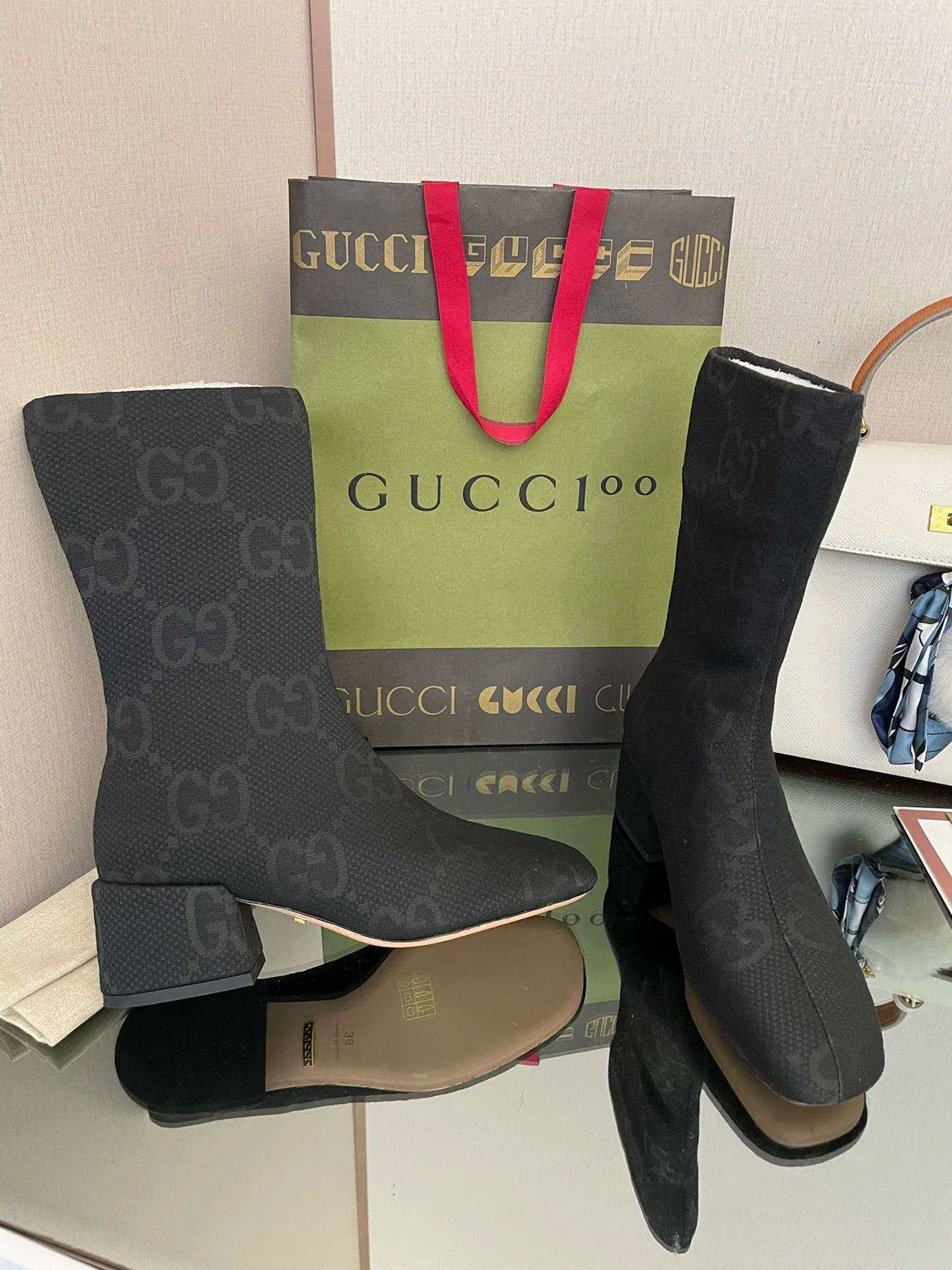 Классические сапоги Gucci 22 средней высоты