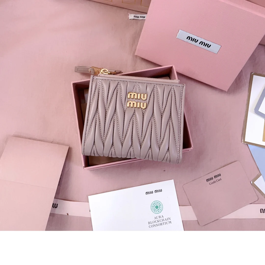 Miu Miu-5mv017-карманный-кошелек-маленький-фиолетовый цвет вишневого цветка