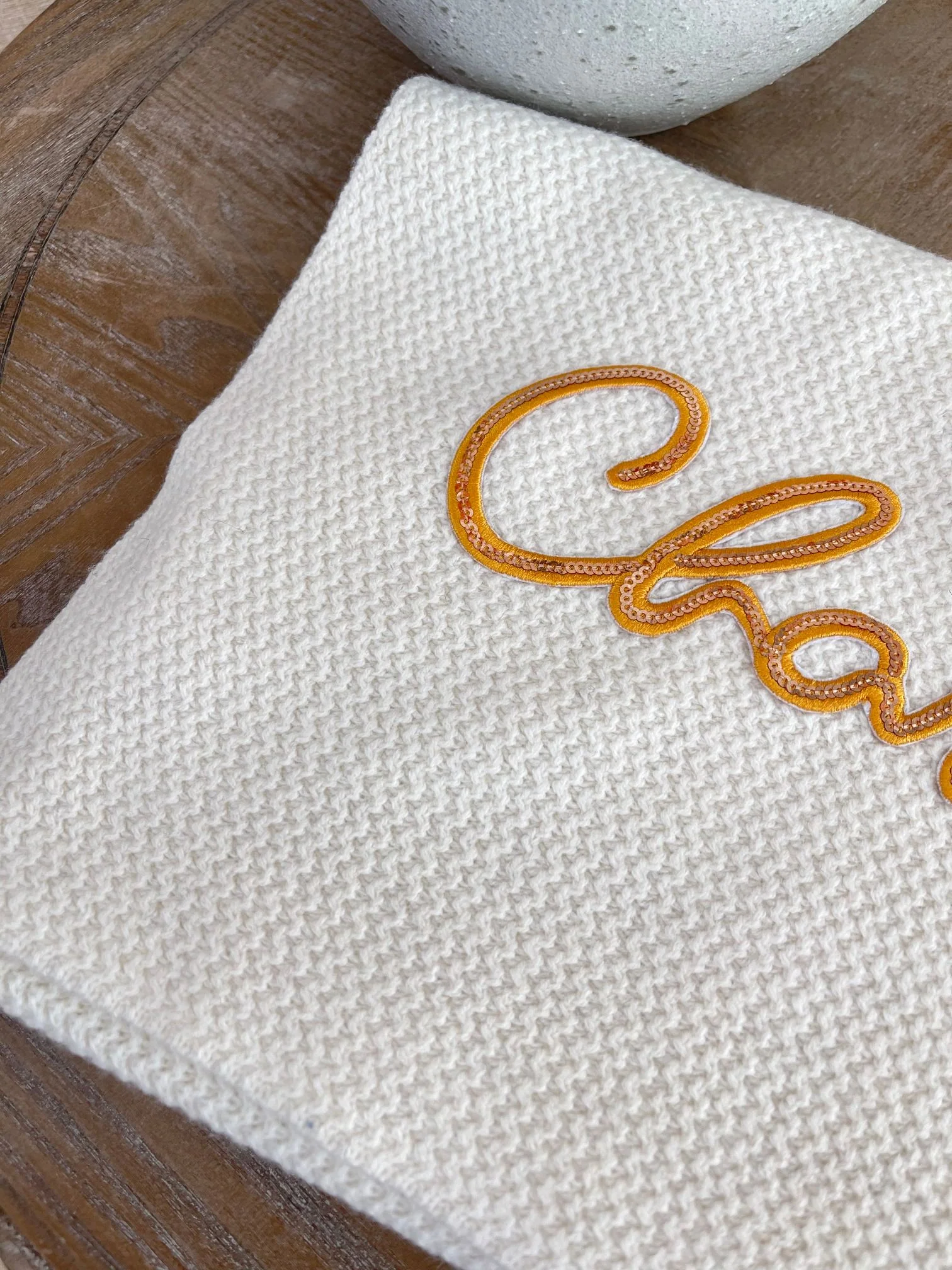 Новая коллекция Chanel осень/зима - Кашемир - Плотная вышивка пайетками - Ультратеплый шарф - 1 шт.