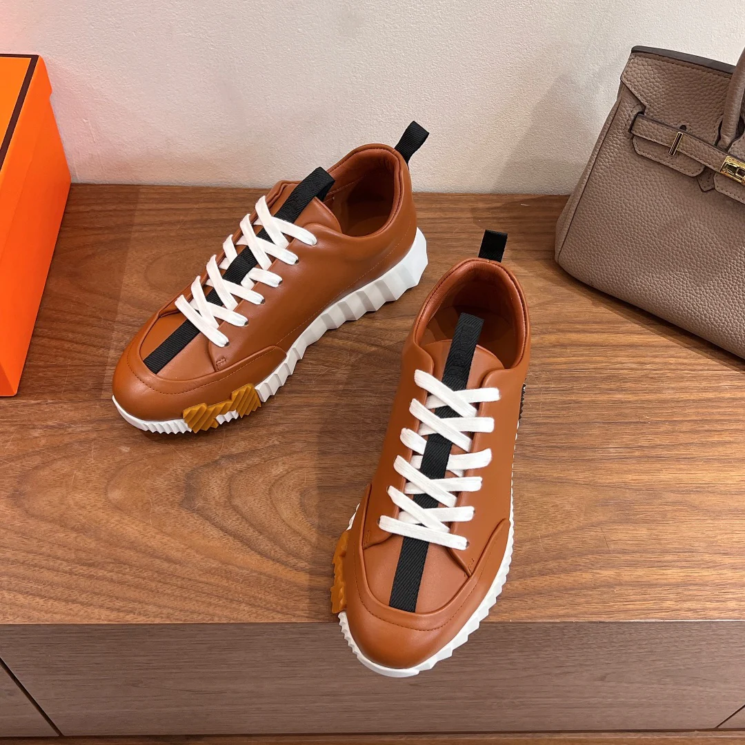 Повседневные туфли Hermes 2024 - коричневые