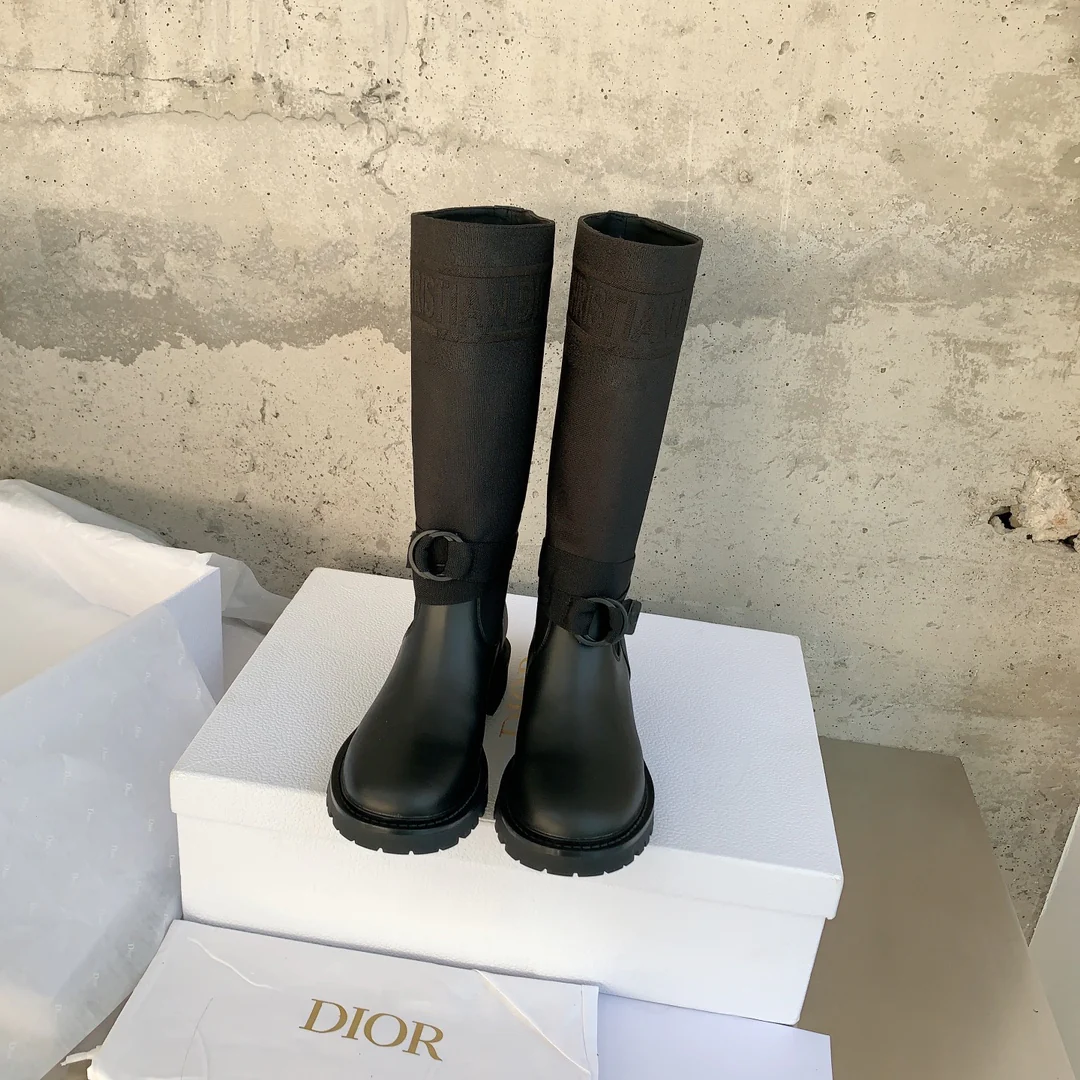 Новинка сезона осень/зима 2022 от Dior - Сапоги для верховой езды - Черные