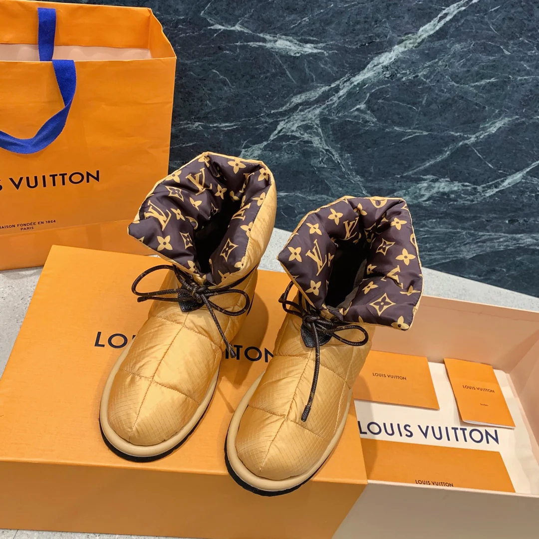 Снежные ботинки LV - коричневые