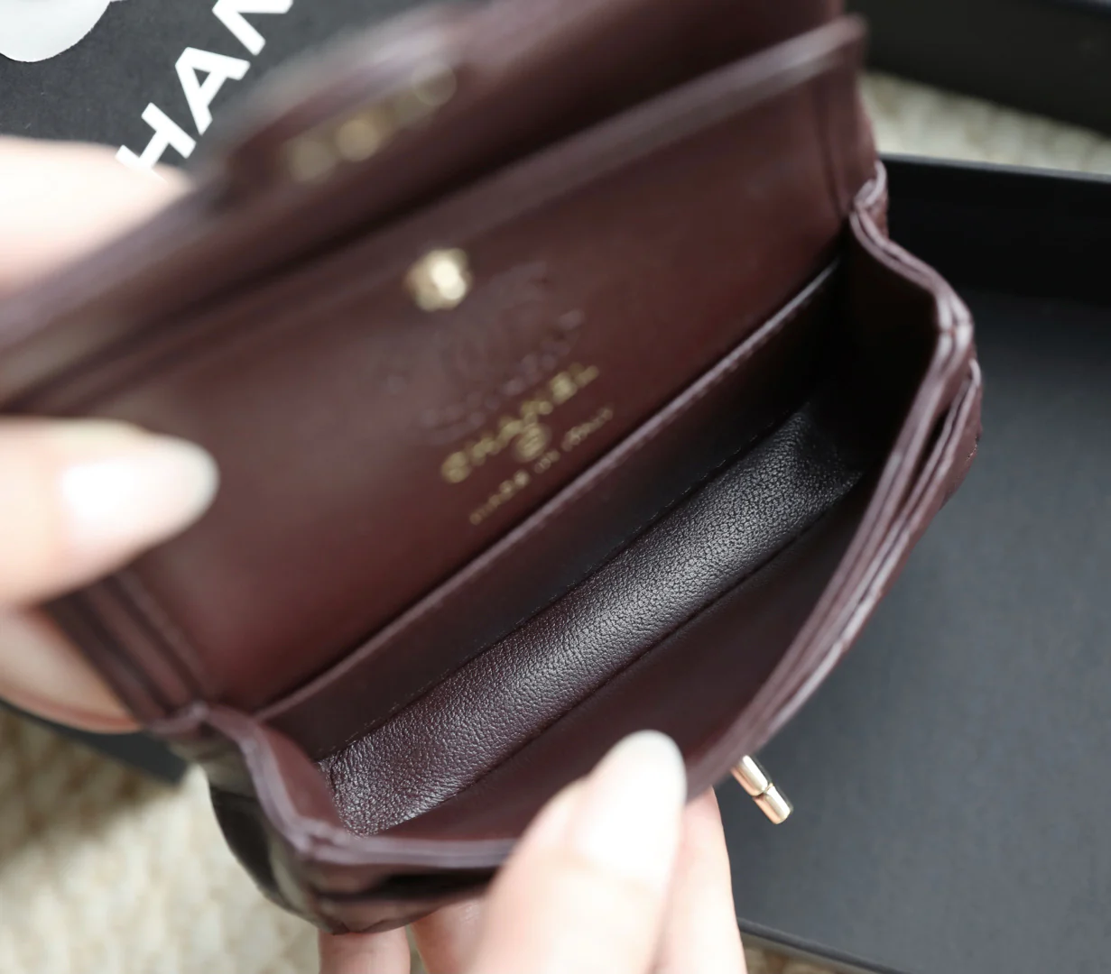 Chanel - Классический шарм - Бордовый - Пряжка из светлого золота