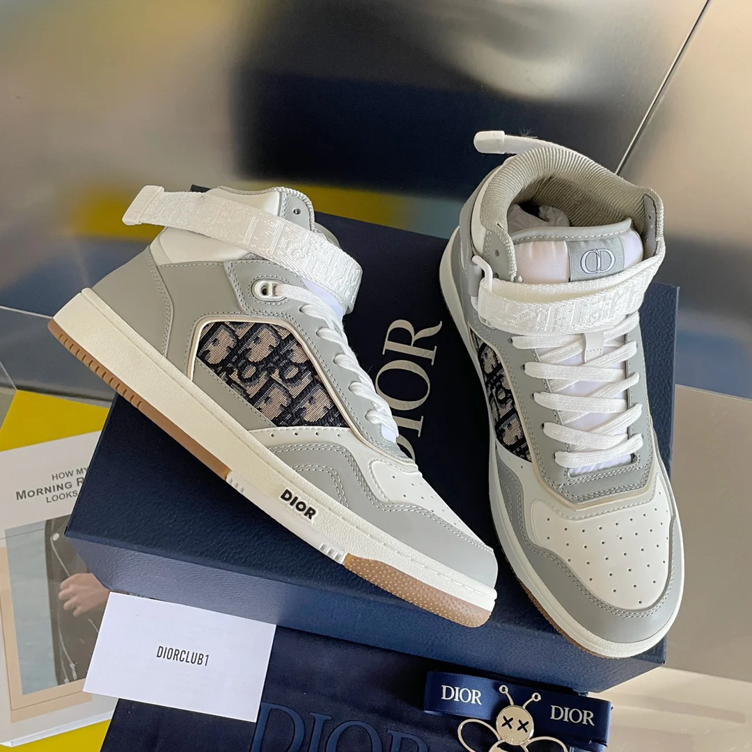 Кроссовки Dior B27 Series - Monogram High-Top - Парные - Серые