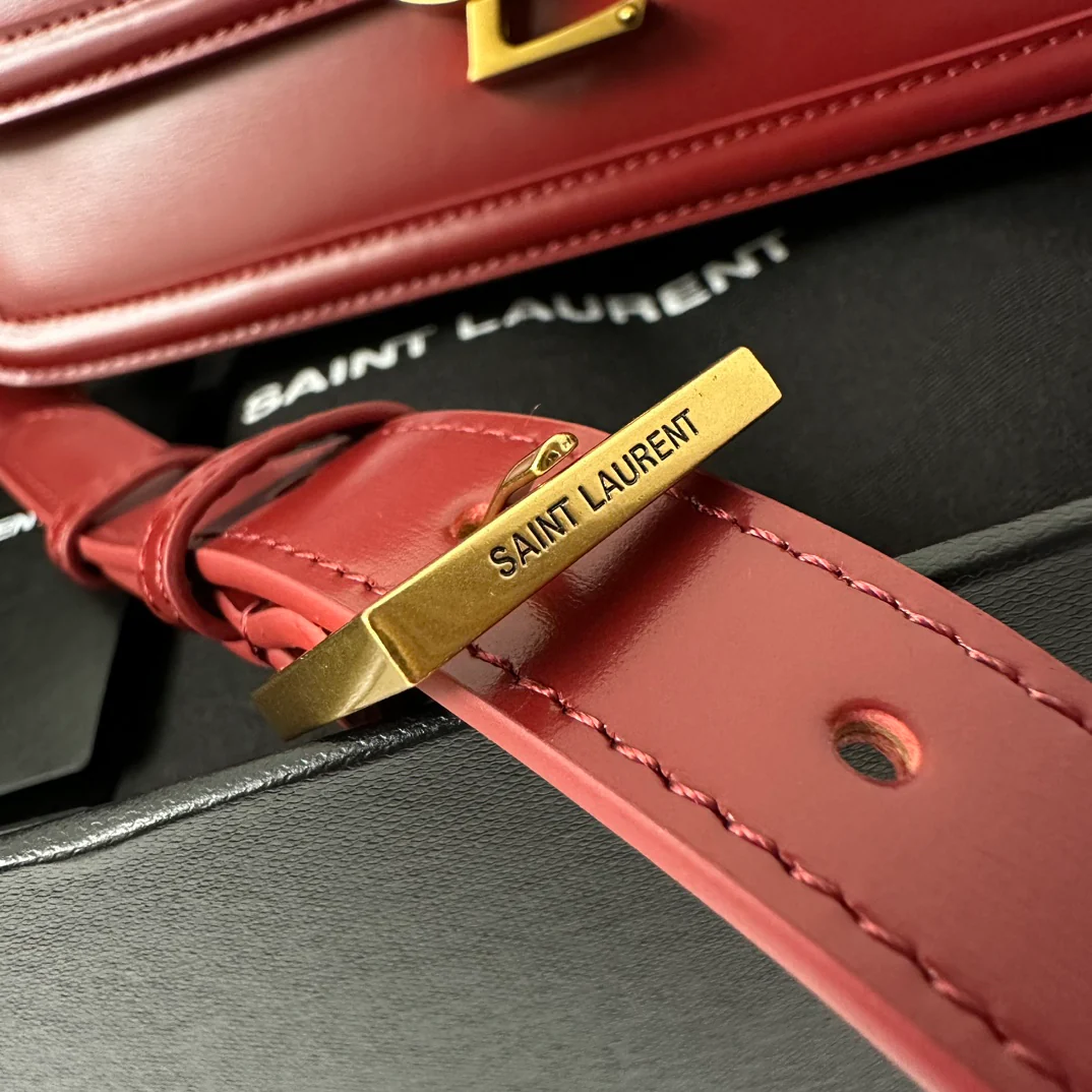 Сумка YSL Box Saint Laurent Tofu Bag - Большая - Бордовая