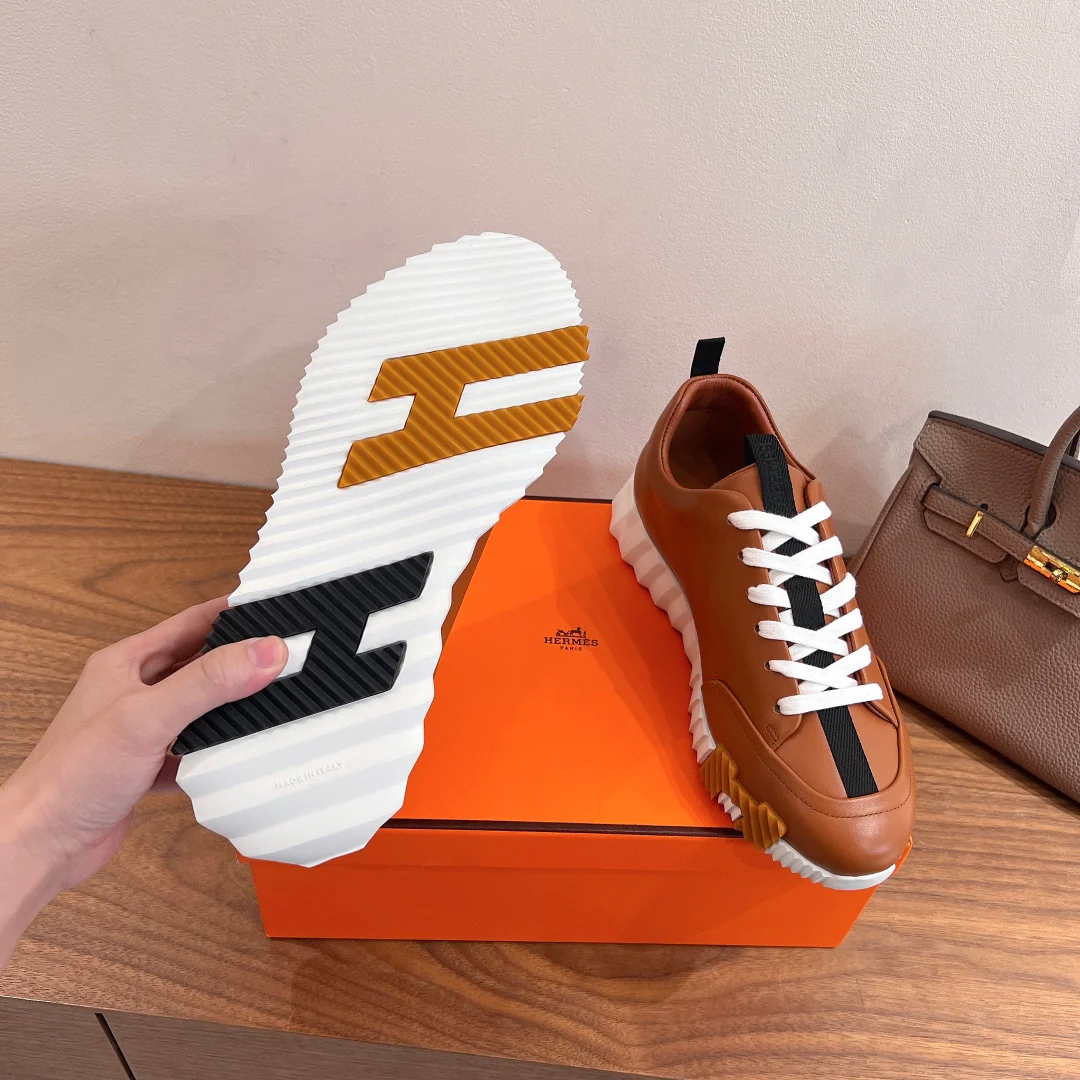 Повседневные туфли Hermes 2024 - коричневые