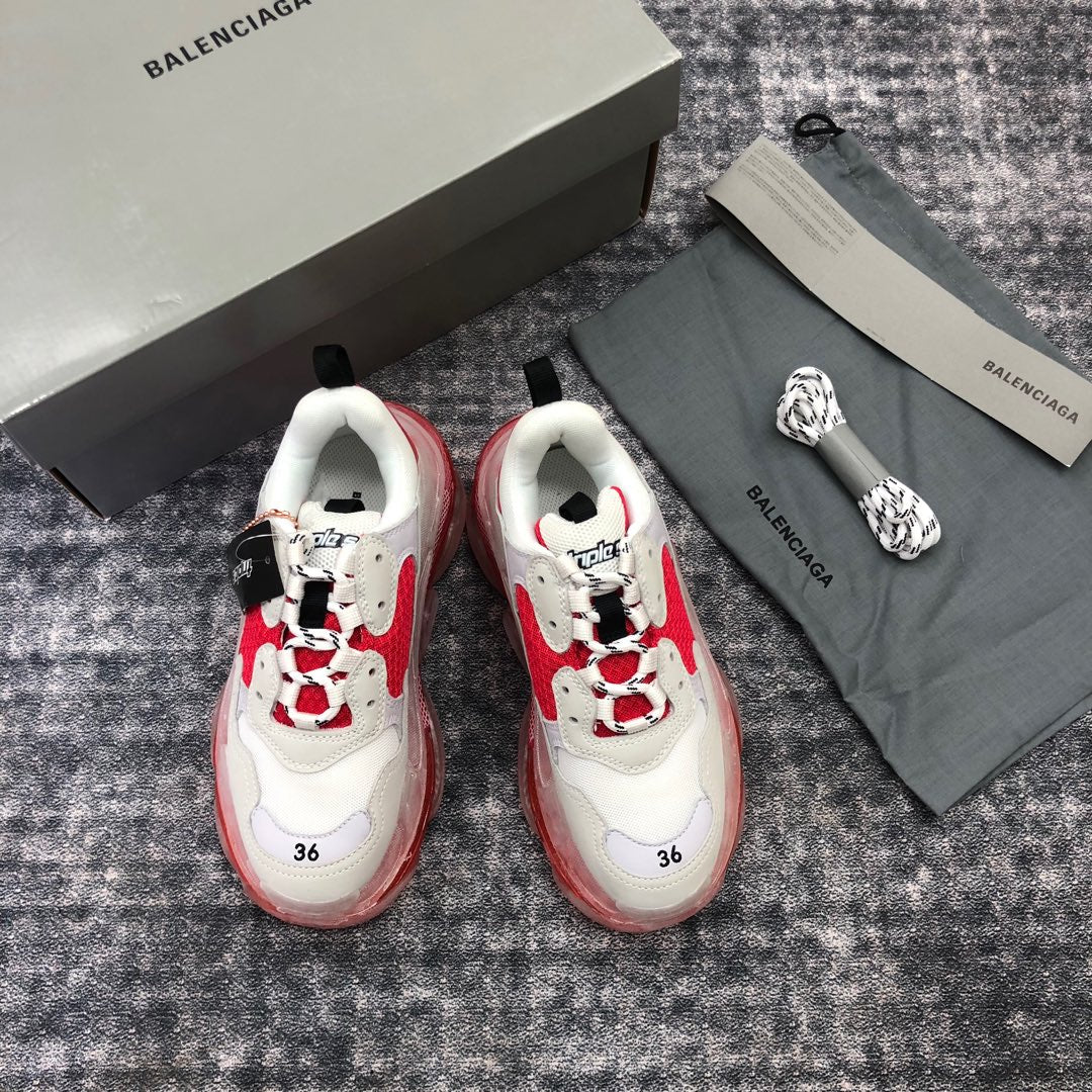 Кроссовки Balenciaga Triples Sporty Chunk, белые и красные - 1