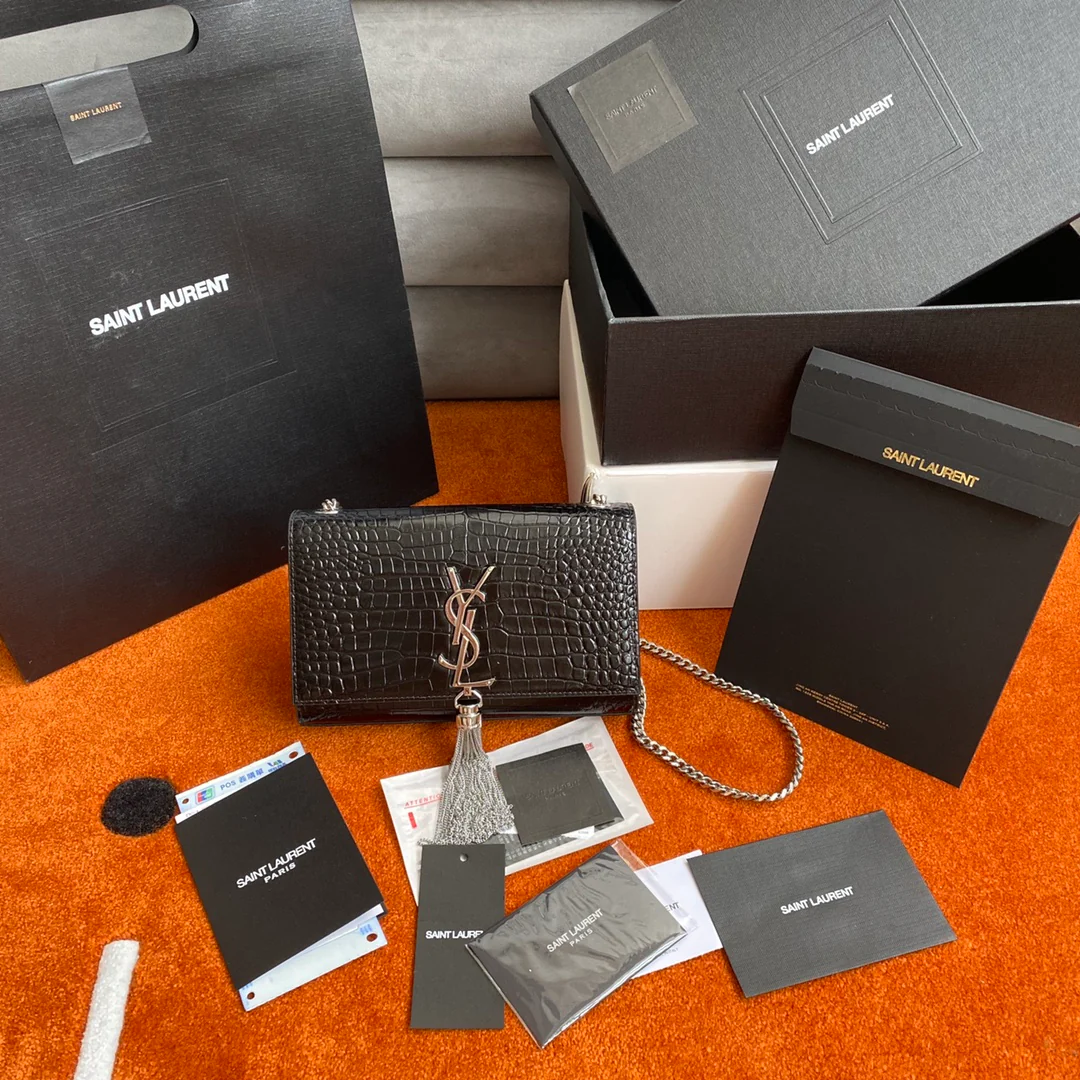 Сумка YSL Kate с цепочкой и крокодиловым принтом - Маленькая - 1 шт.