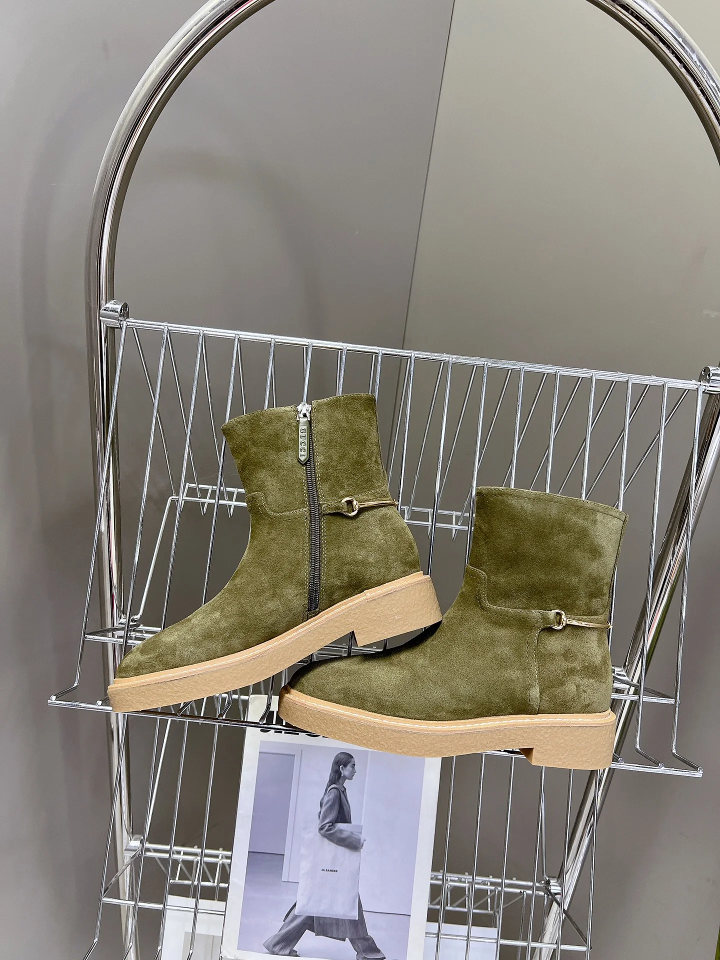 Ботинки для верховой езды Gucci 2024 - темно-зеленые - 1