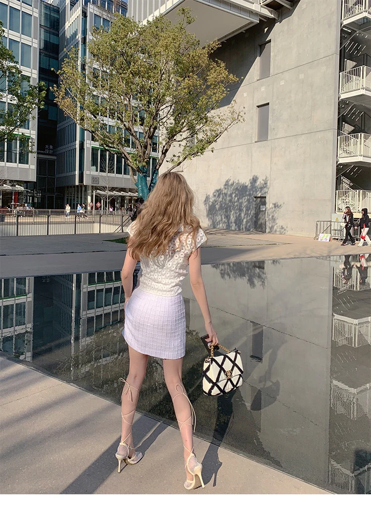 Сумка Chanel 19 - Кожаная - Черно-белый клетчатый узор