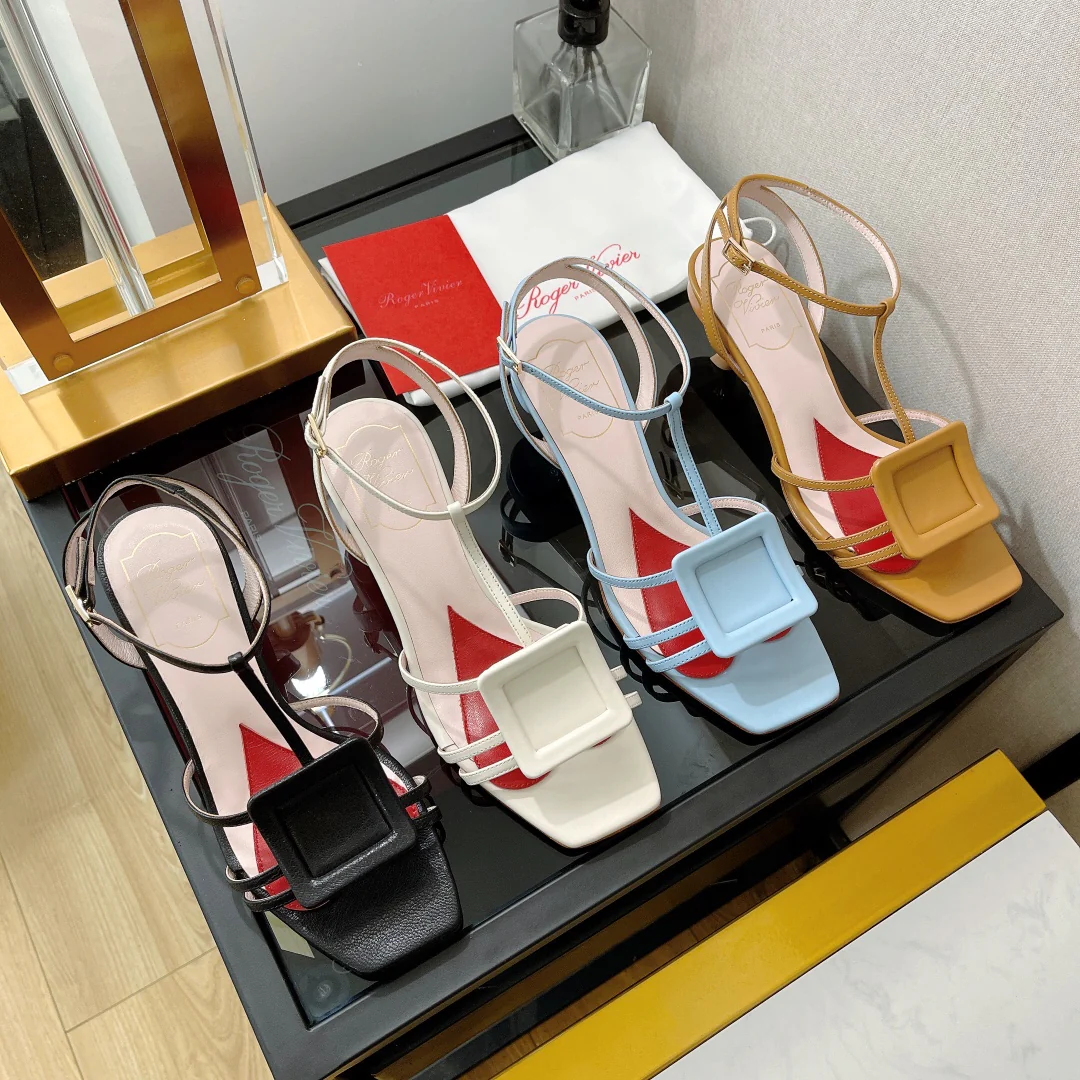 Туфли r-Fang с пряжками - черные на невысоком каблуке