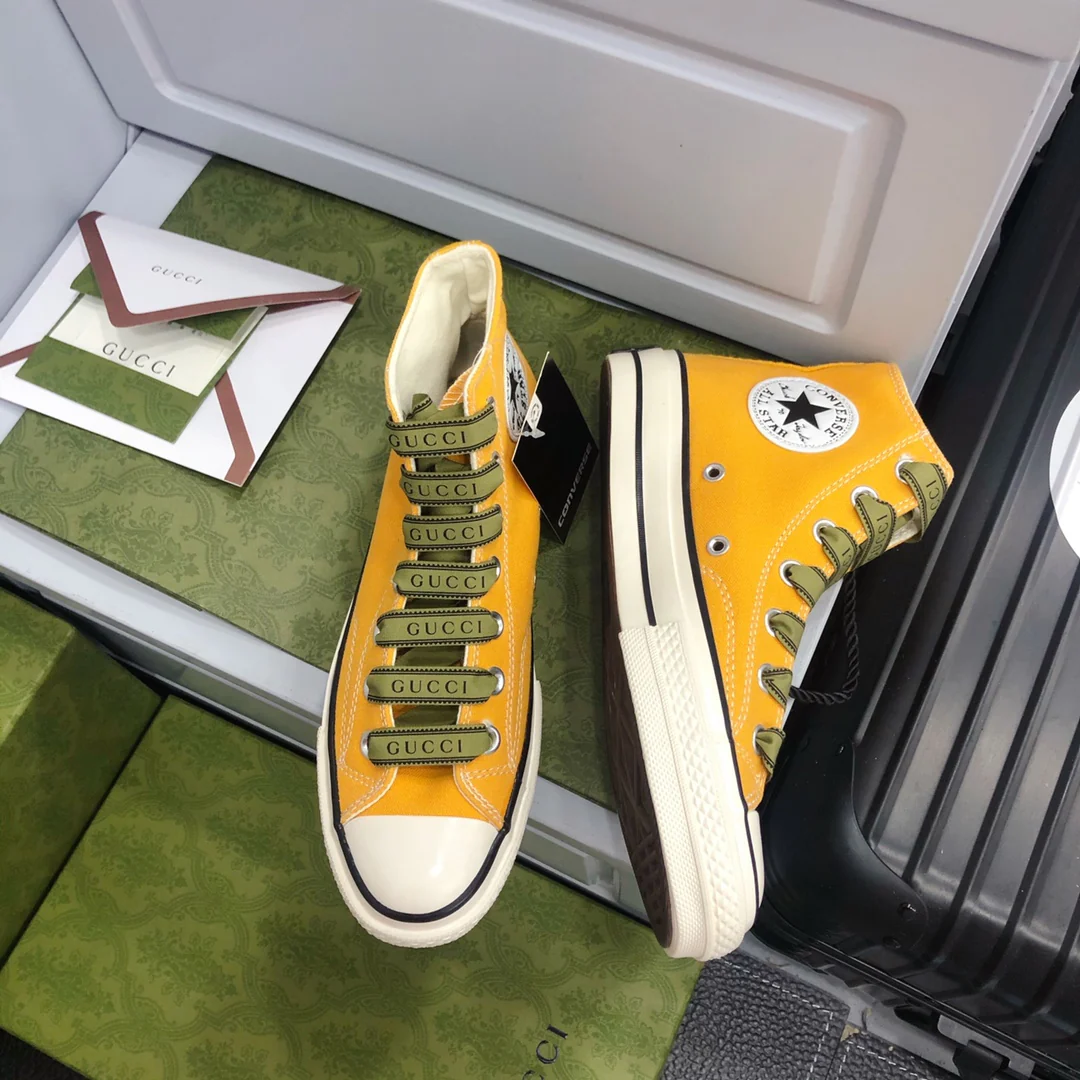 Высокие парусиновые кеды Gucci