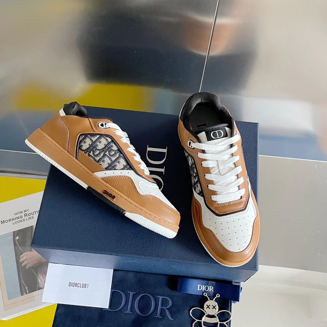 Кроссовки Dior серии B27 - Повседневные спортивные кроссовки - Парный стиль - Коричневые - 1