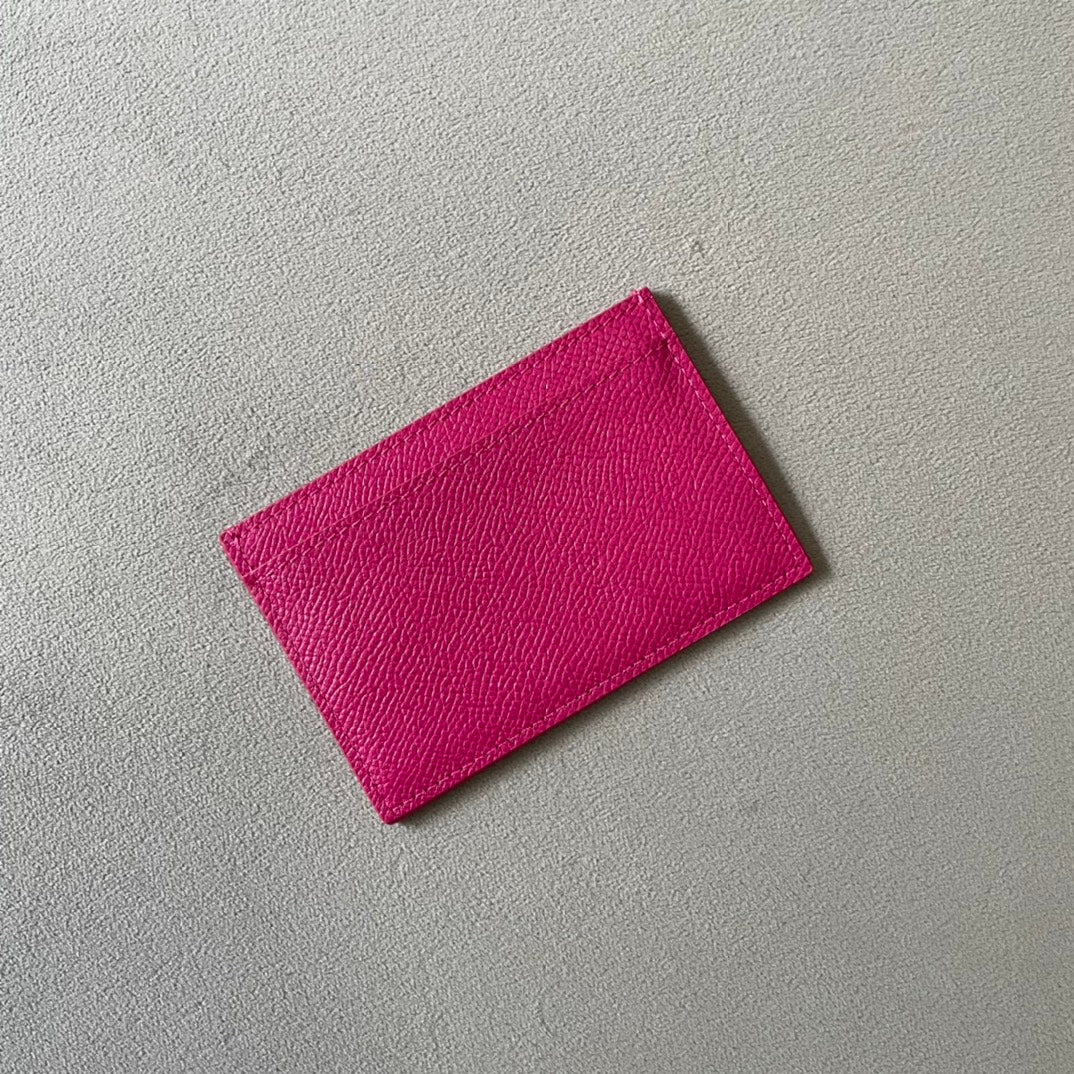 Celine-小号卡包 粒面小牛皮 玫红色