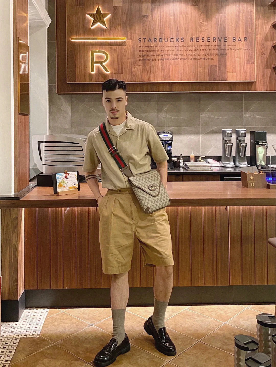 Gucci-老花斜背包