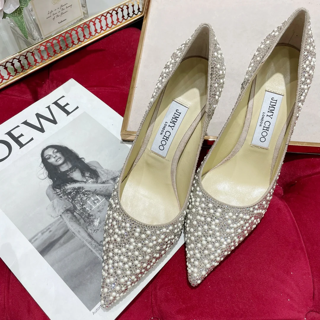 Джимми - Перламутровое лицо - Туфли на высоком каблуке с острым носком