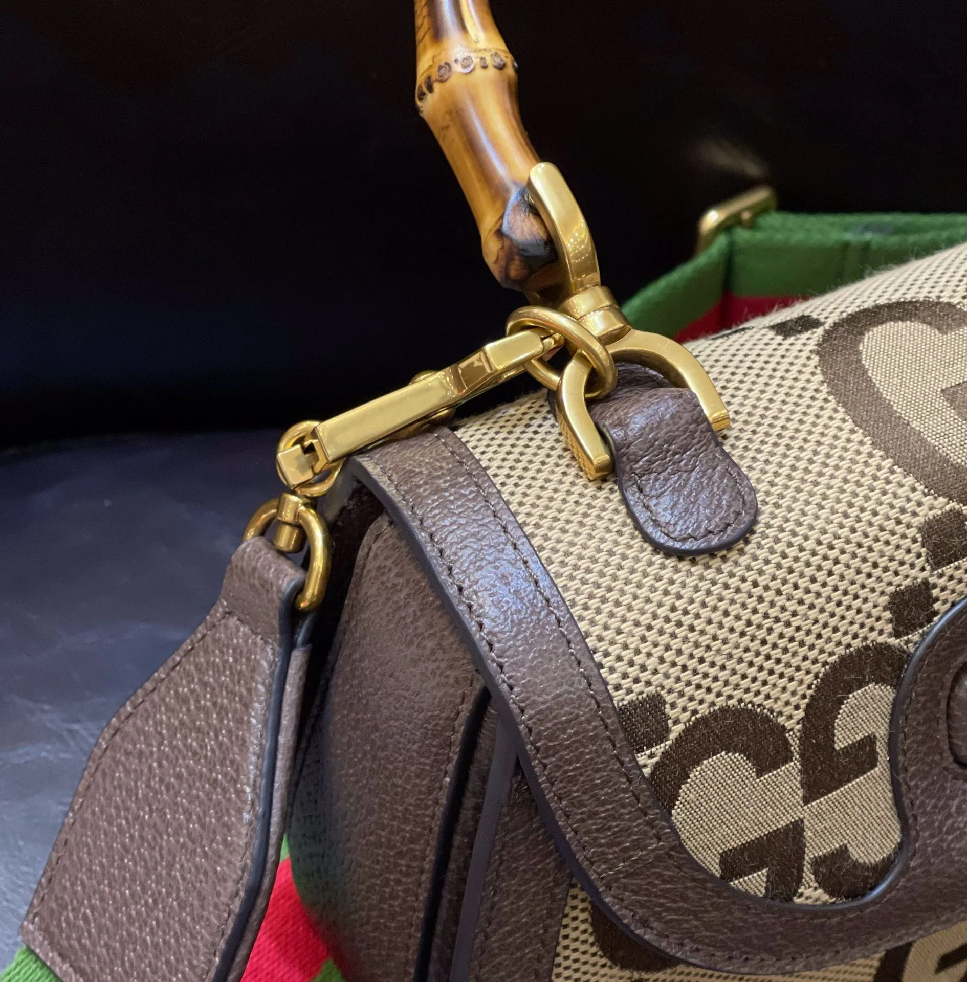 Сумка Gucci Bamboo Saddle Bag, маленькая, 21x15x7 см.