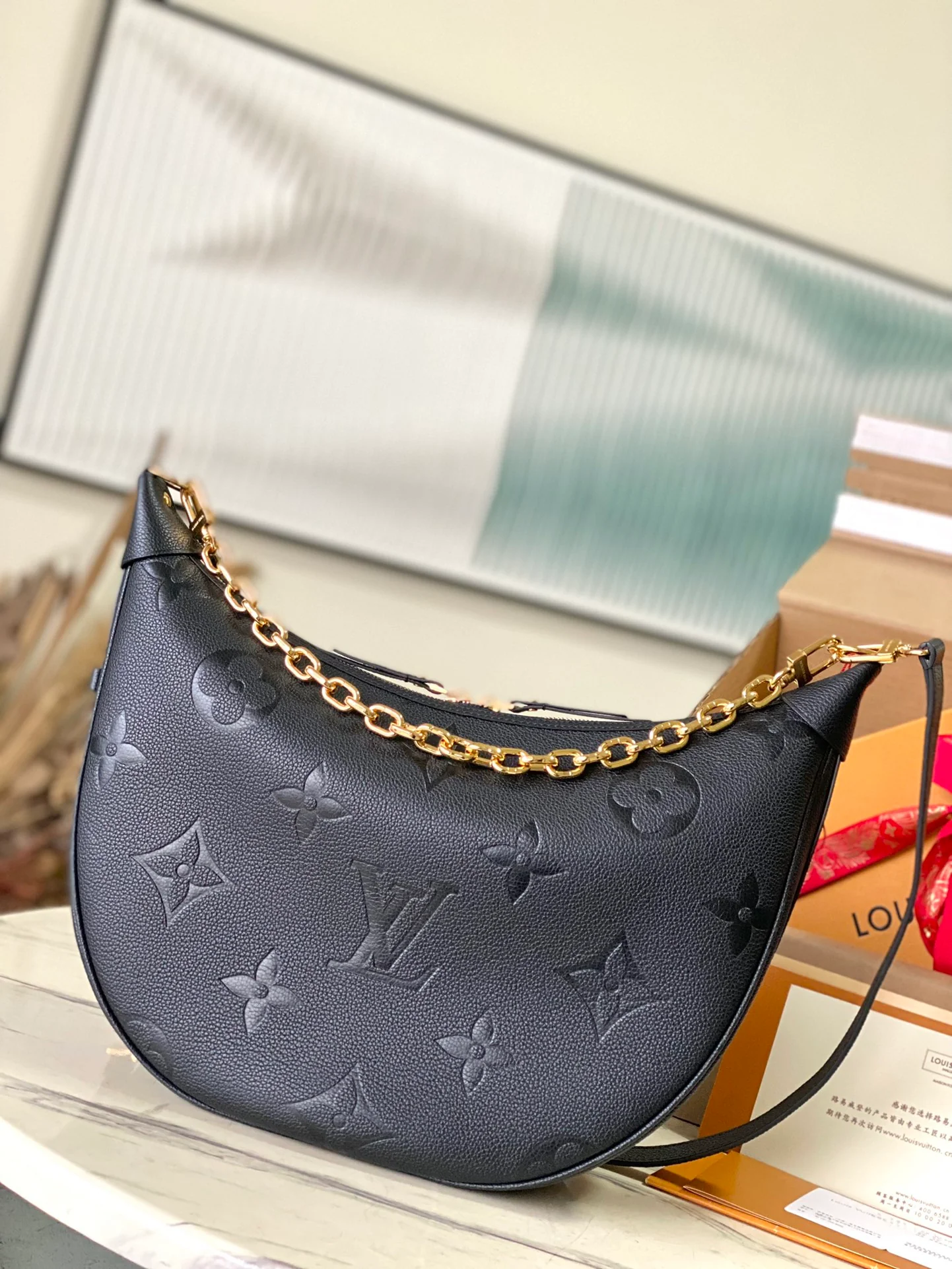m46725-LV-loop-hobo-large-half-moon bag-black