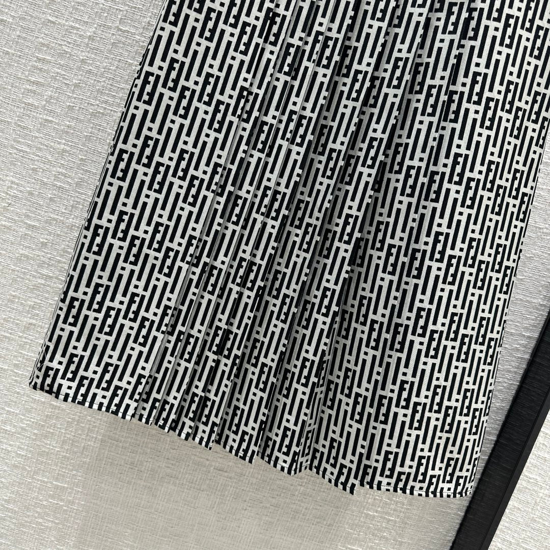 Fendi - 2403-24 Новинка ранней весны Плиссированная юбка миди