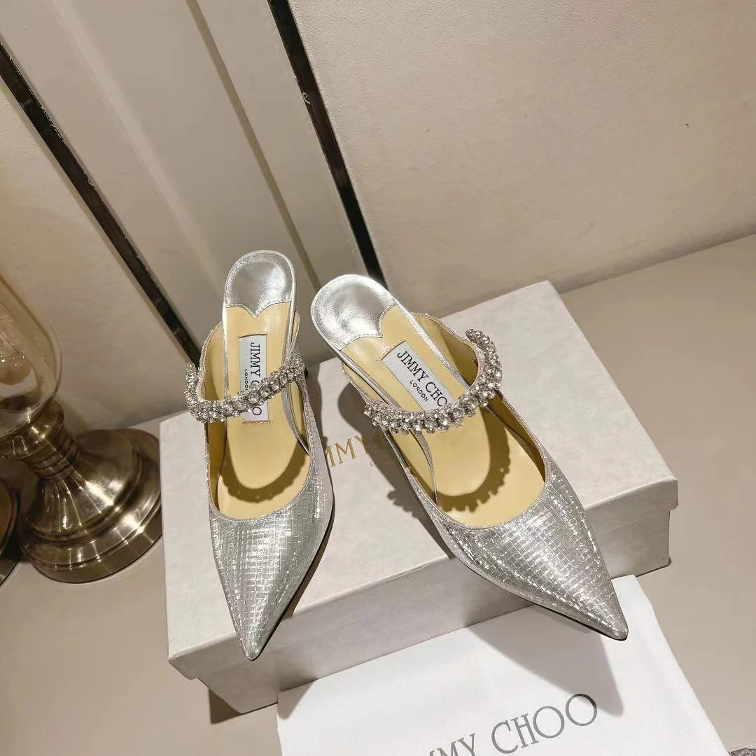 Сандалии на высоком каблуке Jimmy Paris Window Custom Design - Bling Bling - 10 см - серебристые