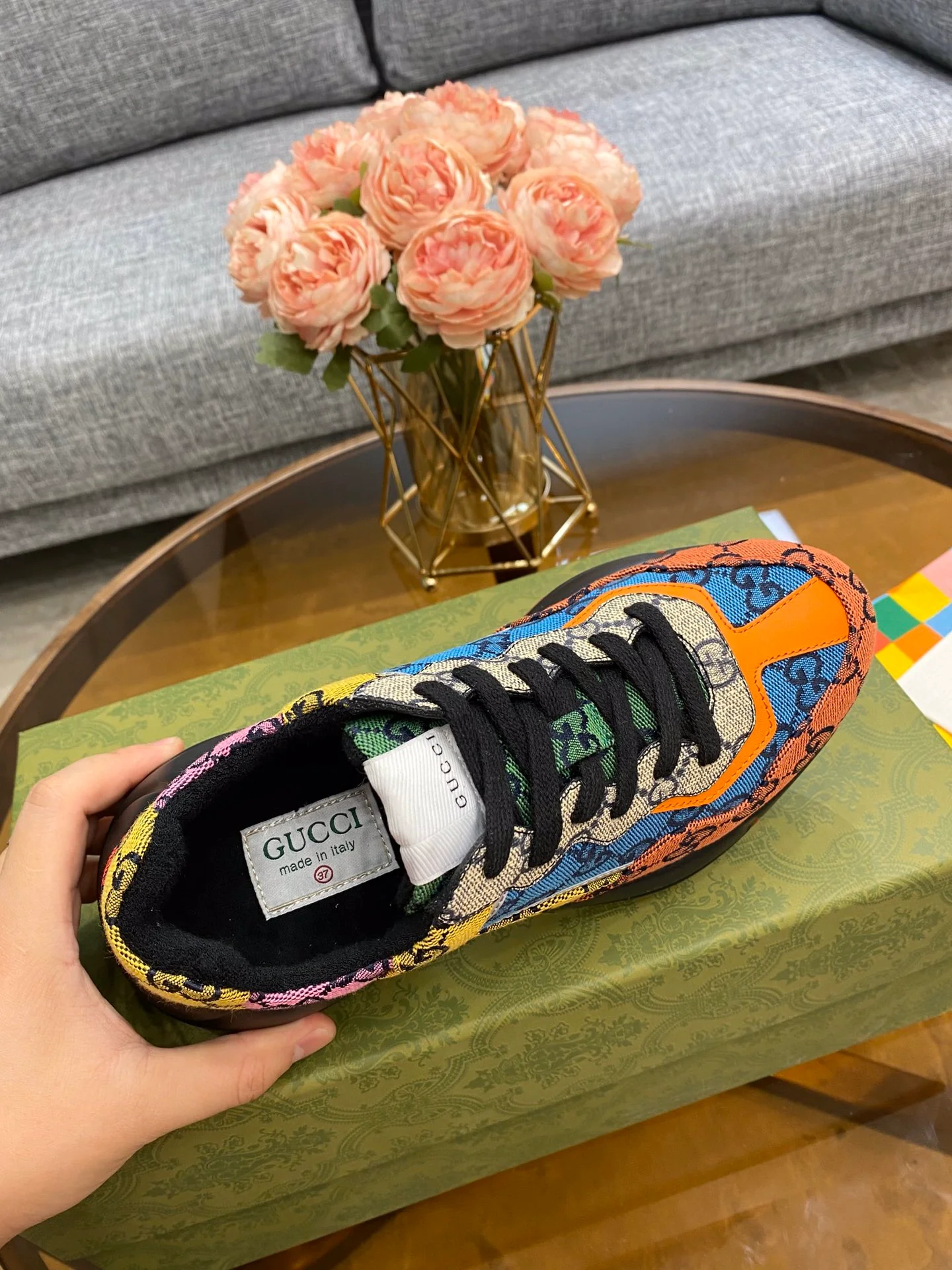 Массивные кроссовки Gucci - унисекс - 20