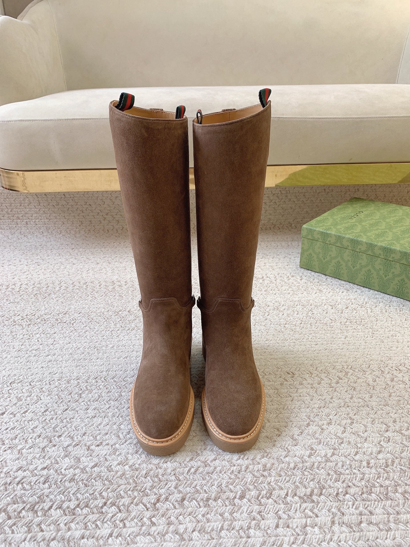 Ботинки Gucci 2024 Horse Stud Boots - Кофейно-коричневый