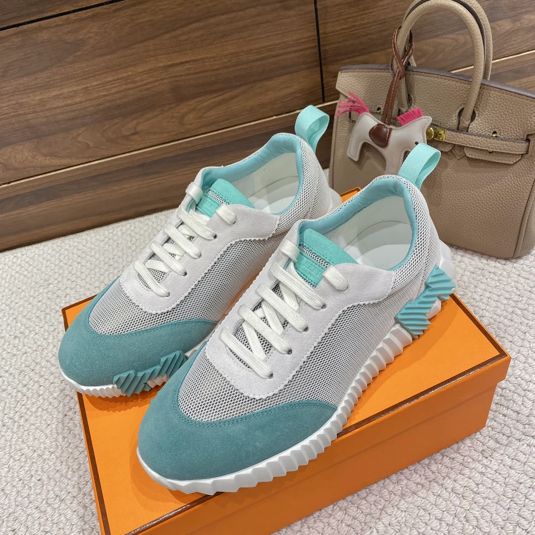 Весенняя коллекция Hermes 2022 — Спортивная повседневная обувь — Унисекс — Серо-зеленый