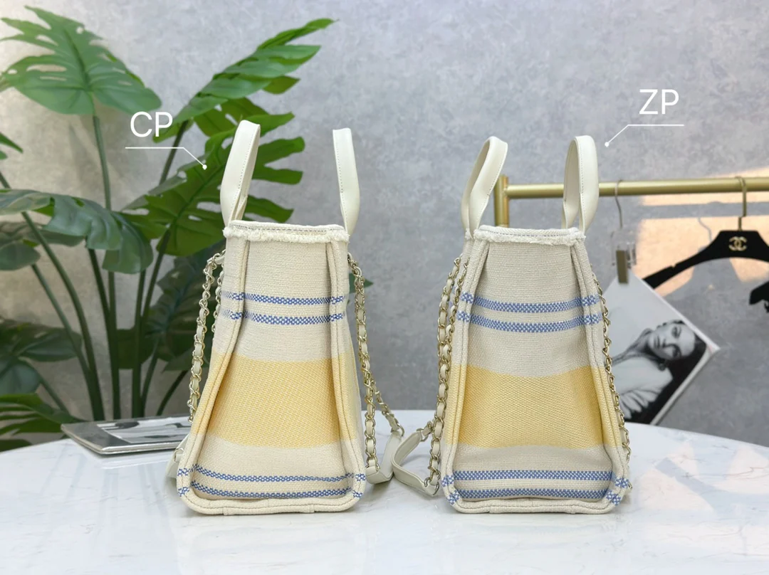 Пляжная сумка Chanel 25c, косметичка, ярко-желтая.